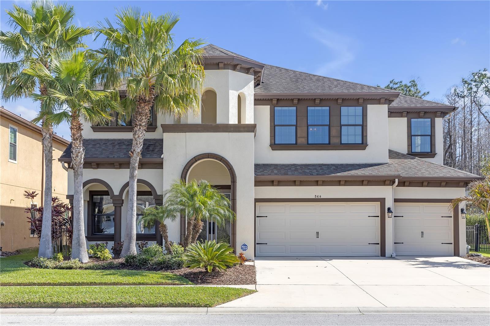 Welcome to 8414 Eagle Brook Dr, Land O’ Lakes, FL, a breathtaking Saltwater POOL 6-bedroom, 4-bathroom estate boasting an impressive 4,828 sq. ft. of thoughtfully designed living space. Nestled in a vibrant, scenic community, this home blends elegance, comfort, and modern upgrades, making it perfect for families of all sizes.
This home features custom Old-World plaster walls created through a luxury three-step paint process, adding a timeless and sophisticated touch. The gourmet kitchen is designed for both style and functionality, with stainless steel appliances, granite countertops, a spacious island that comfortably seats four adults, and extra storage cabinets for maximum convenience. The butler’s pantry offers additional storage and prep space, perfect for entertaining.
The first floor includes a private in-law suite with a bedroom and an additional flex room, ideal for guest quarters, multigenerational living, or a separate living area. Multiple living areas throughout the home, including a formal living room, family room, and versatile flex spaces, provide ample room to accommodate a variety of lifestyle needs. The primary suite serves as a luxurious retreat, featuring a spa-like en-suite bathroom with high-end finishes and a soaking tub.
Step outside to a private backyard oasis, complete with a heated spa that cascades into a sparkling saltwater pool. Designed for relaxation and entertaining, the outdoor space includes a newer pool pump for efficiency, beautiful water features, a sun shelf, and plenty of room for gardening or outdoor gatherings. With no rear neighbors, the property backs onto a serene pond and conservation area, offering a peaceful and private setting.
Located in one of Land O’ Lakes' most desirable neighborhoods, this home is close to parks, lakes, and top-rated schools. It is just minutes from shopping, dining, and daily conveniences, with easy access to major highways for a quick commute to Tampa and nearby Gulf Coast beaches. Community offers impressive Clubhouse with business center, fitness facility, yoga room, 3 pools & fire pit, basketball & tennis courts, dog park, playground & fishing dock
This move-in-ready home has been meticulously maintained and offers the perfect blend of luxury, functionality, and an unbeatable location. Do not miss your chance to own this incredible property. Schedule your private showing today.