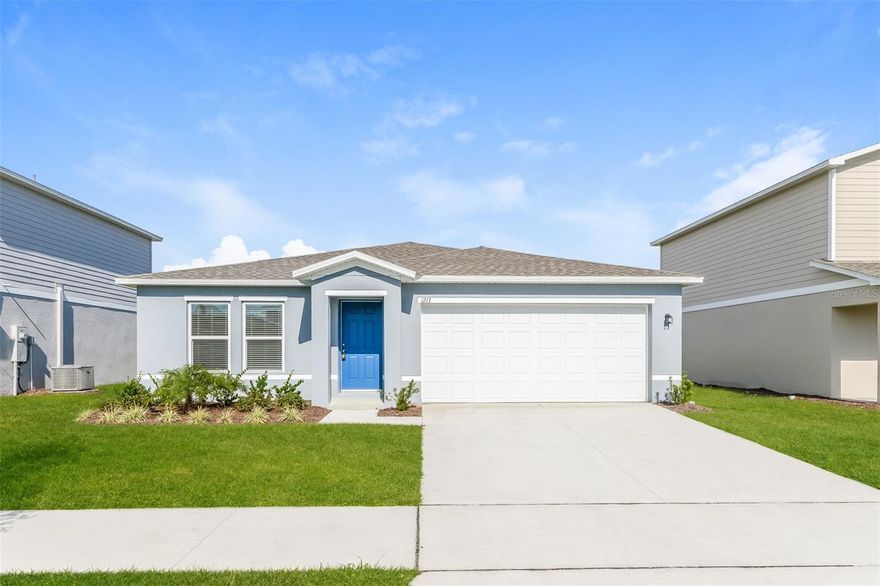 **MOVE IN SPECIAL TERMS: $2,025.00 in Free Rent prorated over 15 months as a monthly rent reduction with Lease start date by January 31, 2026. Base Rent $2,095.00 with $135.00 off each month for 15 months!!Lease shall reflect Actual Base rent. Welcome to this brand-new, never-lived-in 4 bedroom, 2 bathroom home in Haines City, FL, offering 1,666 sq. ft. of modern living space! Designed for comfort and functionality, this home features an open floor plan with a bright living area that flows seamlessly into the contemporary kitchen. The kitchen boasts sleek countertops, stainless steel appliances, a spacious island, and plenty of cabinetry for storage. The primary suite is a private retreat with a spa-like en-suite bathroom and a walk-in closet. Three additional bedrooms provide versatility for family, guests, or a home office. 2 car garage for parking and added storage. With fresh finishes, energy-efficient features, and a prime location, this home is move-in ready and waiting for you!