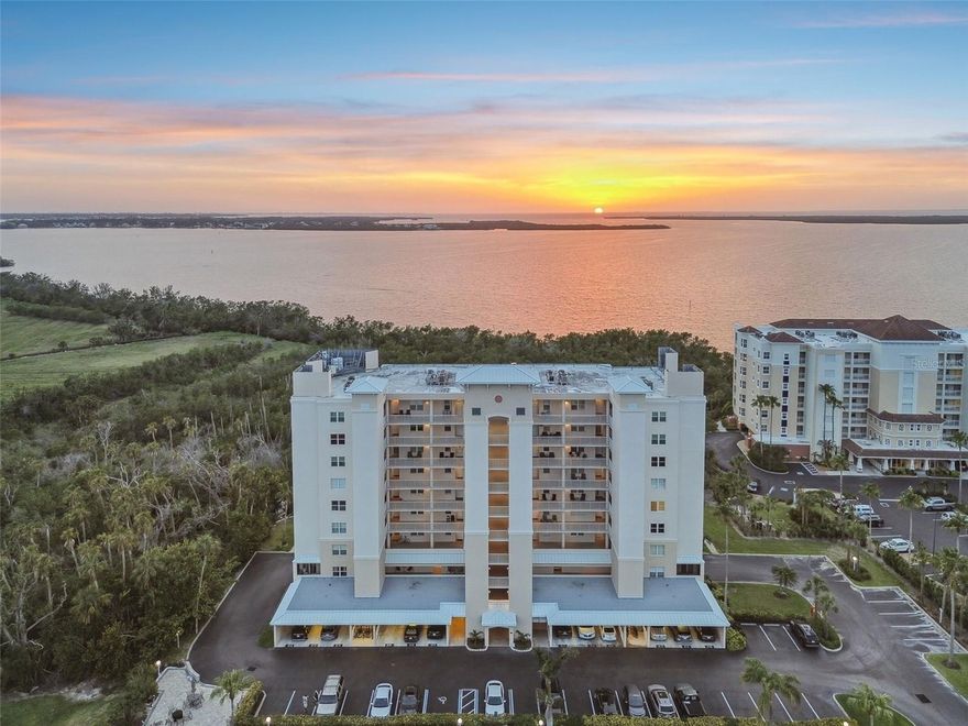 Meticulous 2/2 condo in a gorgeous Bayside setting, offering tranquil mangrove and water views along Florida's unspoiled Gulf Coast! Captivating ever changing view that delights from dawn to dusk with breathtaking Sunsets and panoramic views of Terra Ceia Bay and Snead Island to Tampa Bay. The night sky offers coveted views of twinkling lights on nearby towns and ships embarking towards the Gulf past the Skyway Bridge. Great for entertaining, this 2BD/2BH condo has a wonderful open floorplan, split bedroom design ideal for guests or a quiet home office. The private Master Suite has a walk-in closet, and ensuite with with shower and vanity area. Estuaries II, located behind the gates of Terra Ceia Bay Golf and Country Club, is perfectly situated between Sarasota and St. Petersburg and within a 45 minute drive to Tampa International Airport. Residents enjoy the association owned HEATED and recently updated member only POOL! The community features a 18 hole public golf course (numerous membership levels available for full time or seasonal residents) dining, meandering boardwalk walking trails and a 500 foot fishing pier. Perched high above the natural mangrove shoreline, delight in "nature on display" with Dolphin and Manatee sightings and fascinating bird-watching in a unique setting all part of this true unspoiled Florida estuary and aquatic preserve. In unit washer/dryer area. One car assigned covered parking space under building and a private 3x6 storage area just outside the front door! The views are better in person.. Come take in the true Florida waterfront lifestyle for a fraction of the cost!
