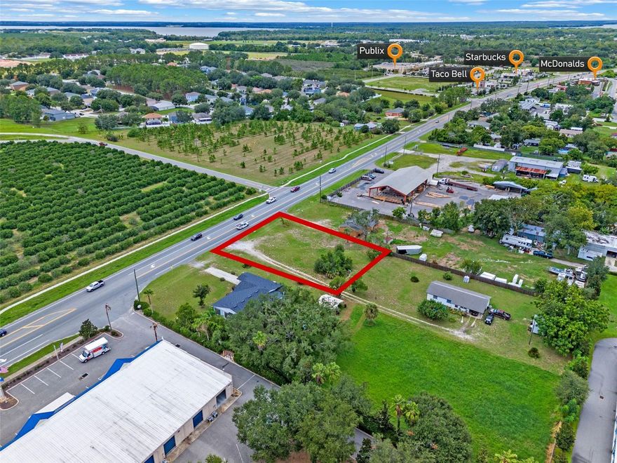 Vacant, High Traffic Highway Frontage and Current R-6 zoned property. Over 1/3 Acre Direct SR19 Frontage. Value is in future land use and nearby property's current use. Seven-Eleven, McDonalds, Taco Bell, Starbucks, and Publix are nearby.