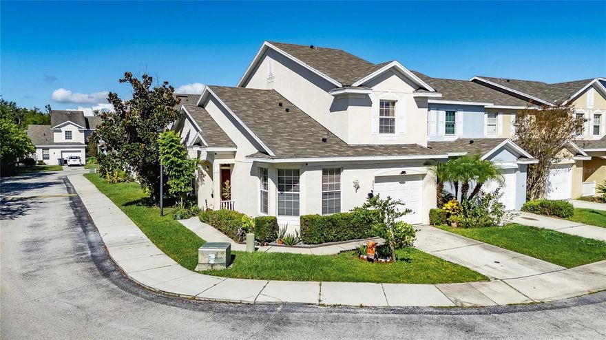 Welcome to 9831 Carlsdale Drive, a beautifully updated end unit townhome in the heart of Riverview, offering abundant parking, easy access to major highways, and all that Tampa has to offer. This spacious 3 bedroom, 2.5 bathroom home features 1,565 square feet of comfortable living space and an attached one car garage. As you enter the home, you will find an open concept layout where the living and dining areas flow seamlessly, highlighted by laminate flooring and sliding glass doors that invite natural light. The vaulted ceilings enhance the airy feel of the home as soon as you step inside. The kitchen boasts tile floors, upgraded lighting, generous counter space, kitchen sink window and a stylish upgraded faucet, making it a perfect spot for cooking and entertaining. Upstairs, you’ll find a versatile loft/office area with a built-in desk, along with new LVP flooring (2025) and fresh interior paint throughout. The primary suite is located on the first floor and offers dual closets with one that is a walk-in closet, and a spacious bath complete with dual sinks, a garden tub, and a separate walk in shower with an upgraded shower head that includes a detachable handheld feature. Enjoy the convenience of a downstairs half bath with pedestal sink. Two additional bedrooms upstairs, both with vaulted ceilings, great views and ceiling fans. The full bathroom upstairs has dual sinks, abundant cabinet space and a private shower/tub combo. Other updates include new carpet on the stairs, new shelving in the laundry closet, and lush landscaping. Please note washer, dryer, and living room ceiling fan do not convey. This home is perfectly placed as it is only 5 minutes from Target, grocery stores and shopping, 3 minutes from 1-75, 15 minutes to the Gulf of America and only 25 minutes from Tampa International Airport and all things Tampa.