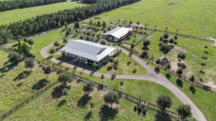 The Preserve at Oak Hill. Equestrian Community in Sumter County. Gated Community. This 16.04 Lot already has Mature Trees with a Beautiful View. Located on the property and Ready are 1 Bedroom 1 Bath in Law Suite, Horse Walker, Stable Barn, MULTIPLE Storage Rooms to accommodate all gear, Laundry Room, Workshop, Office Space, Barn with Large Carport area to site back and relax, 2 tack rooms and plenty of water spouts around the property. Building Home Min. requirements are 2800 sq ft.This is located in Cul-de-Sac. Conveniently located near I-75, The Villages and LOTS Shopping Center, Restaurants and Medical Offices.