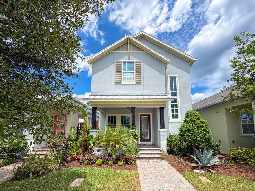 Like-New SMART home with a large, fenced yard and roll-down screened lanai! This beautiful open concept home has a modern design with every feature you could want: 3 bedrooms, 2.5 baths, with a loft, and an extended patio! As you enter the foyer, you will notice the modern style and countless upgrades: Custom window treatments, hardwood stairs, accent walls, Designer lighting, High Ceilings and many windows that provide an incredible amount of NATURAL LIGHT. The Kitchen, Dining & Family room area flow seamlessly as the Perfect Gathering Space for family and friends. The GOURMET KITCHEN has it all: espresso cabinets, quartz countertops, designer backsplash, stainless BOSCH appliances, and a large island. Upstairs you will find the Master Retreat with Walk In Closet, dual sinks and quartz countertops, 2 more bedrooms, a full bath and loft space. Extend your entertainment outside to the HUGE Covered Lanai with tons of privacy in your Backyard, perfect for grilling and enjoying outdoor living with friends and family. Enjoy all of this with nearby parks and lakes. Laureate Park is Lake Nona's premier community which includes FREE 1GB fiber internet, pools, fitness center, many beautiful parks, lakes, 40% green space and A-rated schools. Nearby are Lake Nona's Medical City, Town Center, USTA, KPMG and tons of retail shopping.