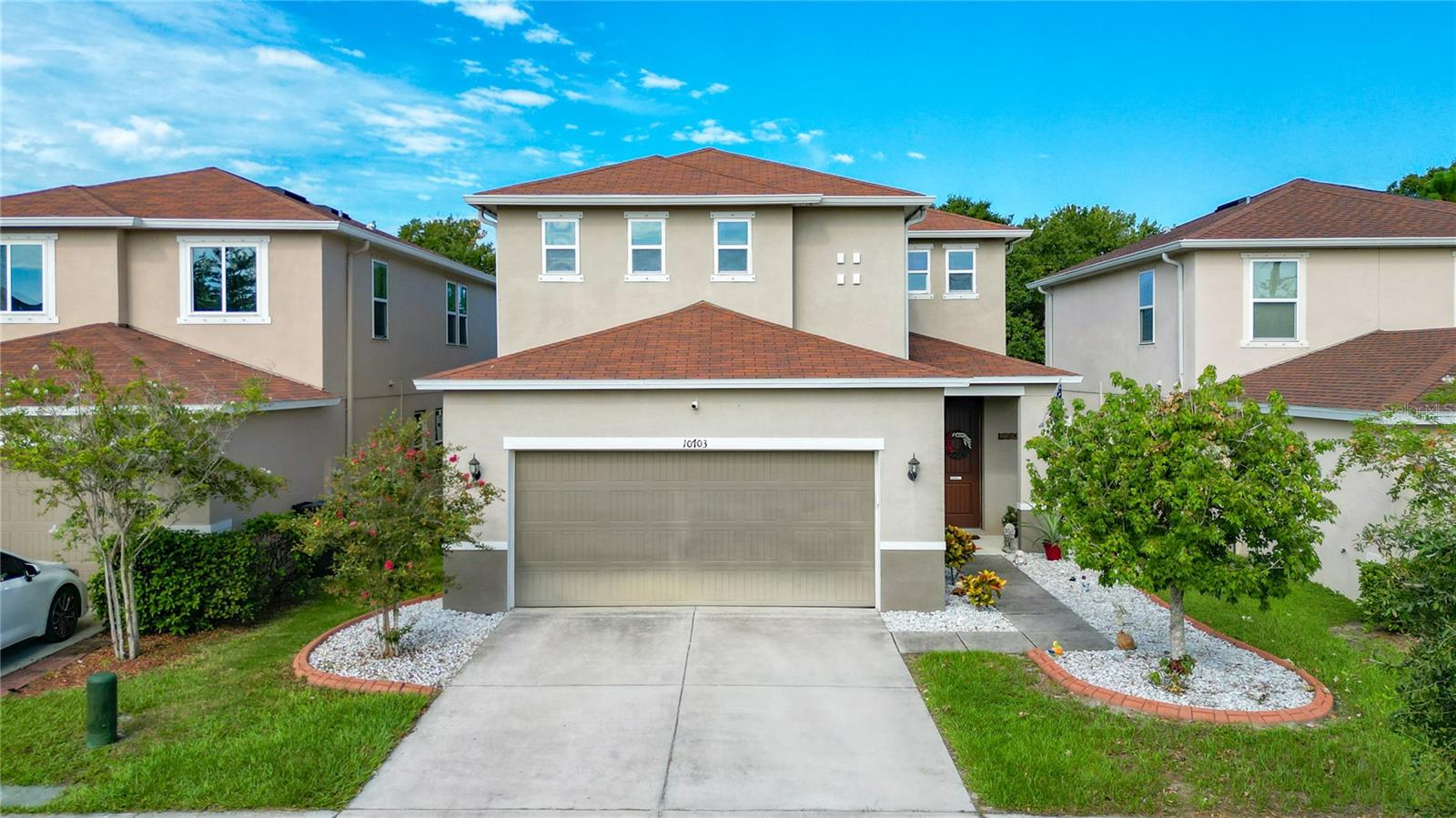 Looking for an immaculate, warm and friendly, family home that is in move in condition for a reasonable price? Well, this is it. Along with the super convenient and well thought out layout, the owners have created a paradise in their back yard that has lots of space, a sauna, a TV set up, fans for cooling and a quiet stream view with no homes behind you. The home boasts a master bedroom that is 20x13, so you will never feel cramped. The kitchen is a dream with the added center cooking island that stays with the home. The stairs are new and add a touch of class to your journey up to bed. Great location, wonderful neighbors and nothing to do but maybe paint your favorite colors on the walls.
Low HOAS and NO CDD even though the community has a pool, so your monthly expenses are more than reasonable. Come see this great home today. You won't be disappointed!