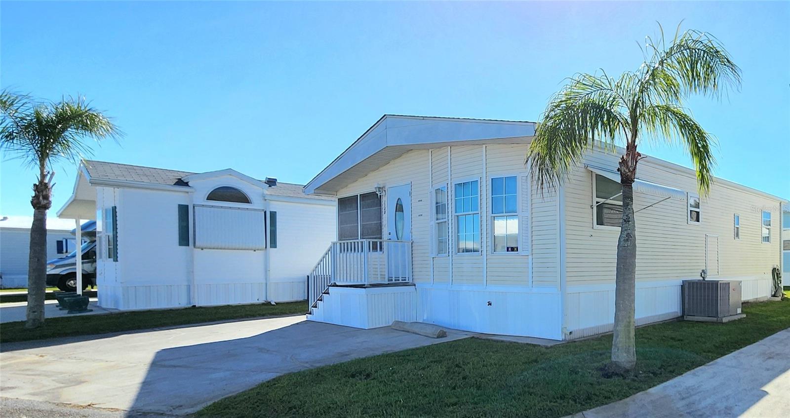 1996 MOBILE HOME IN ACTIVE 55+ COMMUNITY. FURNISHED one bedroom, 1 1/2 bath home which features a bright, enclosed front porch, spacious dining room, & laundry room with large storage closet. The primary bathroom has a tub/shower and huge linen closet. All appliances included. Central A/C (2014). Why spend another winter in the cold? This Florida home is just waiting for you! NO LOT RENT! The community of Sugar Creek Country Club features two swimming pools, heated spa, tennis & pickleball, shuffleboard, fitness room, club house, workshop, and an active social calendar during the winter months. LOW HOA FEES of just $525 quarterly which includes water, trash, sewer, basic cable, internet, and grass mowing. Enjoy this community's proximity to the Braden River and River Links Golf Course. Sorry this is not a dog lot.