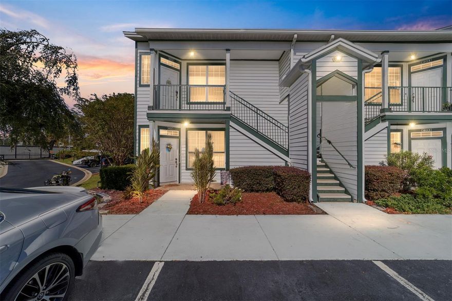 Welcome to Golfview Estates! Discover this beautiful 2-bedroom, 2-bath end unit located on the second floor of a peaceful gated community. Step inside to find a spacious floor plan that combines comfort and style. The inviting living room flows into a lovely kitchen featuring a breakfast bar and an inside laundry/pantry area. The primary suite boasts a lovely tray ceiling, generous closet space, and a private en-suite bath. Enjoy relaxing mornings or quiet evenings on your screen-enclosed lanai, overlooking the serene surroundings. Perfectly situated near shopping, dining, parks, the library, churches, golf, and the city center, this tranquil community offers the ideal blend of privacy and convenience. Schedule your showing today!