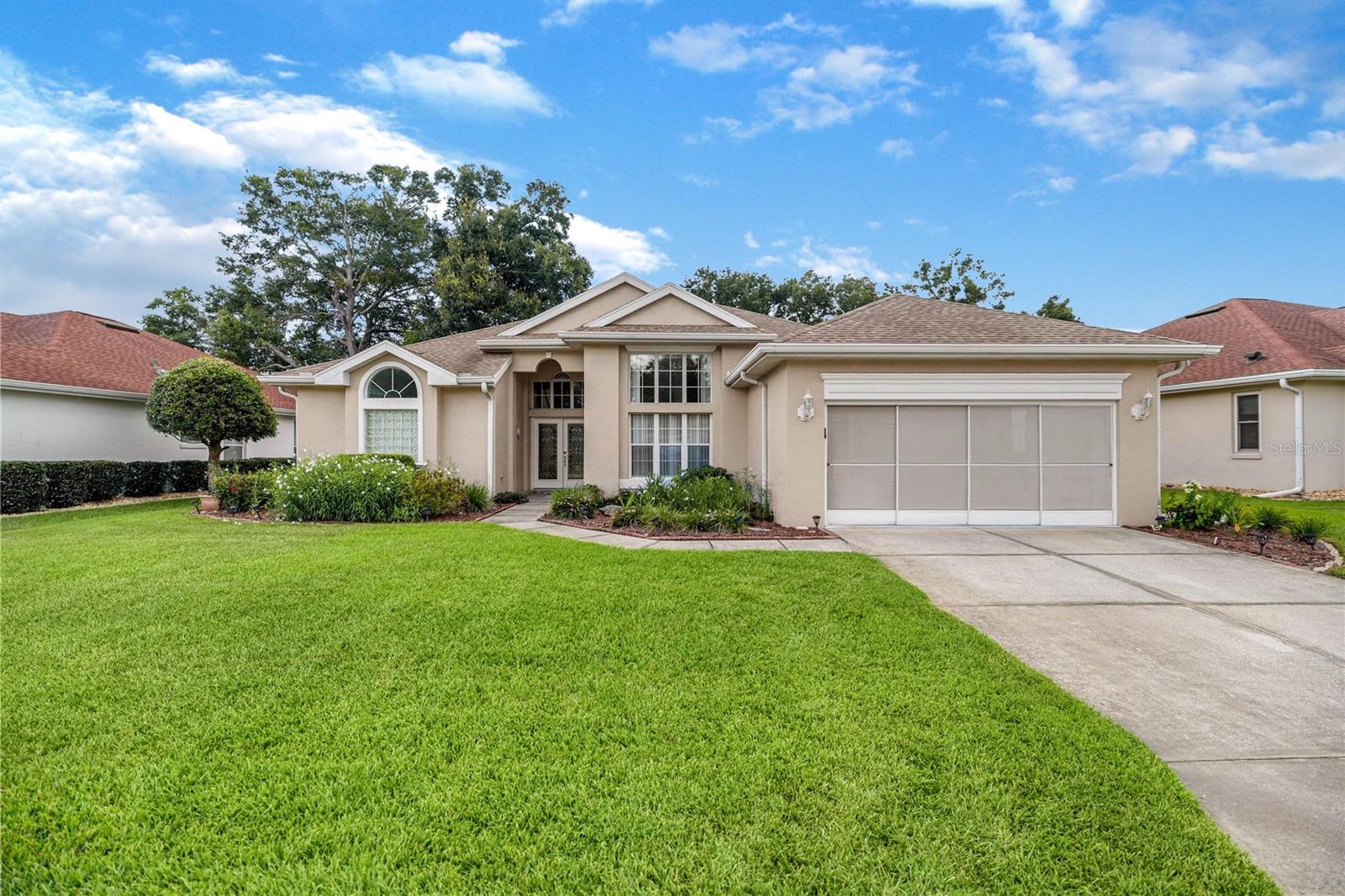 OWNER FINANCING!!! 20% Down, 6% Interest Rate, 3 Year Balloon!
Discover this beautiful 3-bedroom, 2-bathroom home in the sought-after 55+ Oak Run community, perfectly positioned just around the corner from the clubhouse. This impressive property showcases a notable double door entry, high ceilings and a thoughtful split bedroom floor plan. Additional interior features include a formal dining room, a large kitchen overlooking the family room, a large primary suite with double sinks, a soaking tub as well as a shower in the primary bathroom. All appliances including washer and dryer convey. The sunroom, just installed in 2021, is a great extension of your living space and allows you to enjoy the outdoors while indoors! And while you relax in your sunroom, you will appreciate the amount of privacy and space with the home backing up to a green space. Great news - HVAC was installed in 08/2018 and roof was installed 2020 with many more years of life expectancy. This home offers affordable living with an HOA under $200 per month, NO CDD fees, and NO leased land! The Oak Run community includes many exceptional amenities such as pool, gym, bocce ball courts, 24-hour security service, garbage collection, basic cable, and maintenance service of recreation and common areas. The golf course is separate as it is a public golf course located in Oak Run. Lawn service is not included, but you are permitted to have a fence for those sweet fur babies! The location is prime with close proximity to shopping centers, medical facilities, and much more! Call today for a private tour!