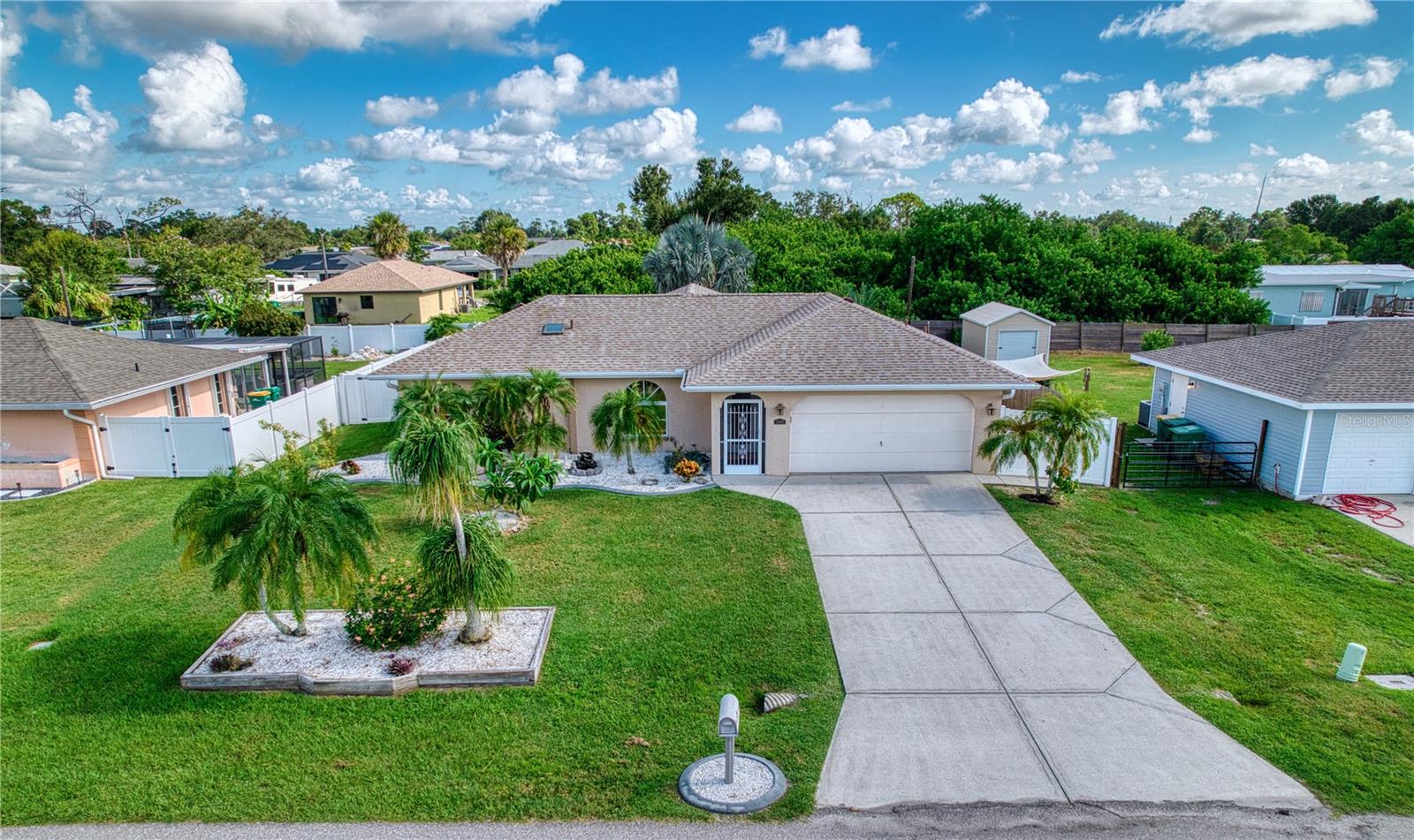 Take advantage of a rare opportunity to assume the owner's existing home loan which is below three percent saving you thousands over time*. This Charming three-bedroom, two-bath retreat in sunny Port Charlotte, Florida, just thirty minutes from pristine beaches to the north or south. ONE AMAZING feature is that the present owner has a loan which is ASSUMABLE by the BUYER for under three percent interest* rate. Beaches like Nokomis, Fort Myers and many more are delightful to visit. This one-of-a-kind gem, situated in a non-flood zone, boasts a spacious great room overlooking a private, fenced-in backyard with lush, mature landscaping, plus a brand-new screened-in lanai for breezy evenings. Many fresh updates and move-in ready, this lovely home awaits its new owner. This home is conveniently located between Sarasota and Punta Gorda. So many options and low property taxes!! NO HOA, NO CDD, low taxes and not in a flood zone. Book your appointment today to see it. *Please note in order for you to seize the opportunity of assuming this existing home loan you will need to be approved by present lender. Call today !