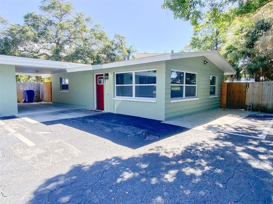 A Villa available in Dunedin... 2 bedrooms and 1 bathroom, completely remodeled with newer kitchens and bathrooms. New stainless steel appliances. Wood vinyl flooring throughout. The property features its own separate laundry room, equipped with a washer and dryer. Parking for 2 cars, including a 1-car carport. Rear private patio for this unit only. The location is spectacular, Close to Honeymoon Island, downtown Dunedin & some of the best nightlife, breweries, & dining in the Tampa Bay Area. It's just 30 minutes to two different International airports & even less to Clearwater Beach. Enjoy the Pinellas Trail, only minutes from this property. A must see!