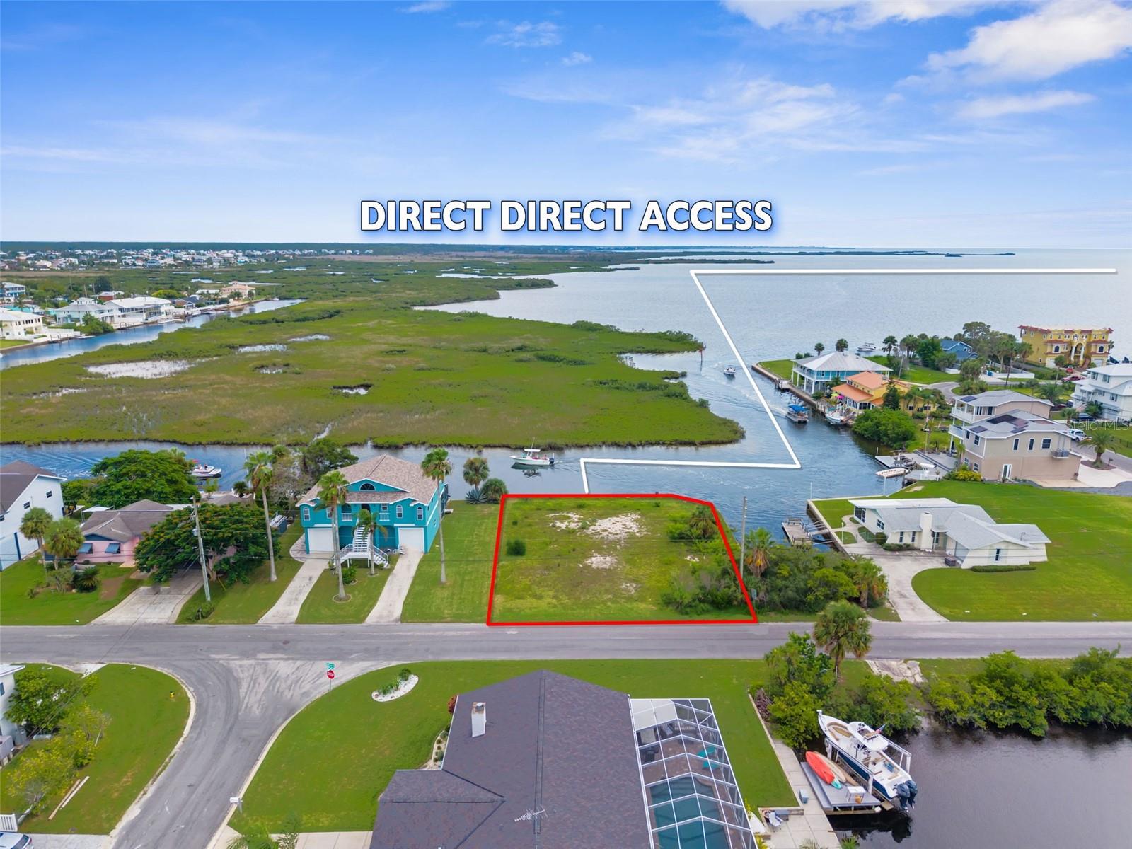 PARADISE at your request! Direct access to the Gulf of America in mere minutes awaits you from this amazing vacant lot. Build your dream home on this larger lot that is surrounded with the beauty of the Deeper Marlin Canal that boasts beautiful water views of the Gulf. A concrete seawall already exists for your convenience. The mostly cleared lot offers two sides of water fishing or parking your toys. There are no CDD fees and No HOA fees. Come check out this rare and amazing opportunity to own one of the few direct Gulf access properties left in Hernando Beach.