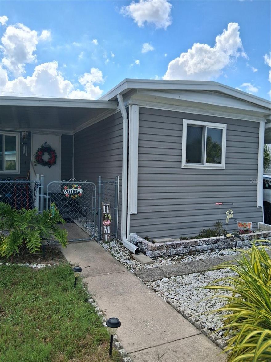 The Gulf Beaches are calling from only 2 miles away! RESIDENT-OWNED with LOW Monthly Association Fee. ALL AGES & PETS ALLOWED! Large, fenced yard. There is a recent home inspection which passed with ease.
This solid home is hurricane-resilient...no damage from both 2024 hurricanes! This quiet, friendly community is high and dry, in a no-flood zone! Convenient location adjacent to the Pinellas Trail, minutes to Seminole Town Center, Seminole Rec Center and Madeira Beach. All ages, pet-friendly. The LOW HOA of $150 includes water, sewer, and lawn maintenance. This adorable, modern updated property has had these recent updates: Newer Central Air, Electric, Windows, Roof, Paint, Remodeled Bath. It also features the fenced yard with a large, covered patio, and a carport for cars. Large bedrooms, bonus room, amd TONS of closet space!