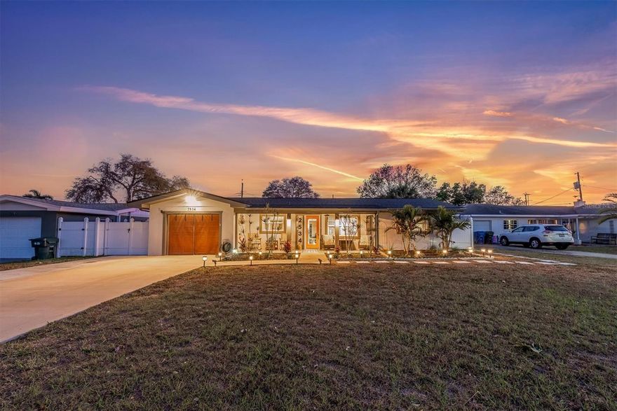 Welcome to your Florida dream home! This is a rare 3-bedroom, 3-bathroom new pool home!
 With two spacious split Master bedrooms and bathrooms. As you walk up you'll see the wide-span driveway able to fit up to four vehicles. Then you will come up to the large front porch with manicured landscaping all around. The living space has beautiful, vaulted ceilings that open up the dining and living room where the Florida sun can shine right in. The updated kitchen is spacious and bright with a custom-built wine bar for entertaining that matches the custom-built, repurposed vintage wooden wall when you walk in that just screams beach bungalow!
Separate laundry room with an attached extra room used for storage, you could make into a large pantry if you wanted. New luxury vinyl flooring throughout. Original polished terrazzo floors in 2 of the bedrooms. All new (2022) storm-rated windows and back door opening up to the screened-in porch and custom-built saltwater pool (2022) with a 2 ft shelf for sunbathing, fountain and 6 ft deep end. Sit down, put your feet in the sand and relax in this backyard oasis!
Master bedroom/bathroom to the right has its own entrance leading out to the pool. The room is already up to code for short-term or long-term rental use if needed. This home is tucked away in the very desirable neighborhood of Belleair Bluffs where lots of shops and restaurants are just steps away. Right next to the Belleair Bridge and minutes to the ocean! Roof (2021) HVAC (2021) two-ton units. Water heater (2026) NO FLOOD ZONE. Over 30 feet elevated. Never stress about flooding!