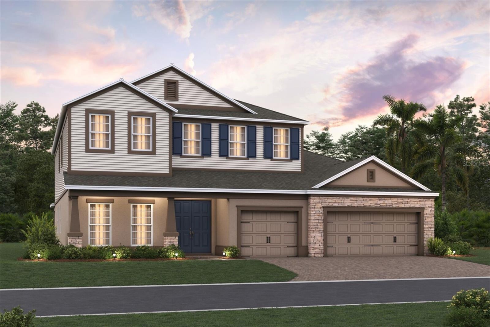 Under Construction. Discover this stunning new construction home at 866 Creeping Fig Street in Apopka. This spacious home features 4 bedrooms–including a first-floor owner's suite–3 full bathrooms, a powder room, a 3-car courtyard garage, a 33' x 8' lanai, a dining room, a den, a loft, and more! The home showcases excellent design quality throughout, with attention to detail evident in every room. The owner's bedroom on the main level provides convenience and privacy, while the additional bedrooms offer flexibility for family needs or guest accommodations. The open-concept living areas create an inviting environment perfect for daily living and entertaining. Natural light flows throughout the space, enhancing the home's welcoming atmosphere. The kitchen seamlessly connects to the main living areas, promoting easy interaction and functionality. The quality design elements and thoughtful layout make this an exceptional opportunity for buyers seeking a move-in-ready home in Apopka's growing market.