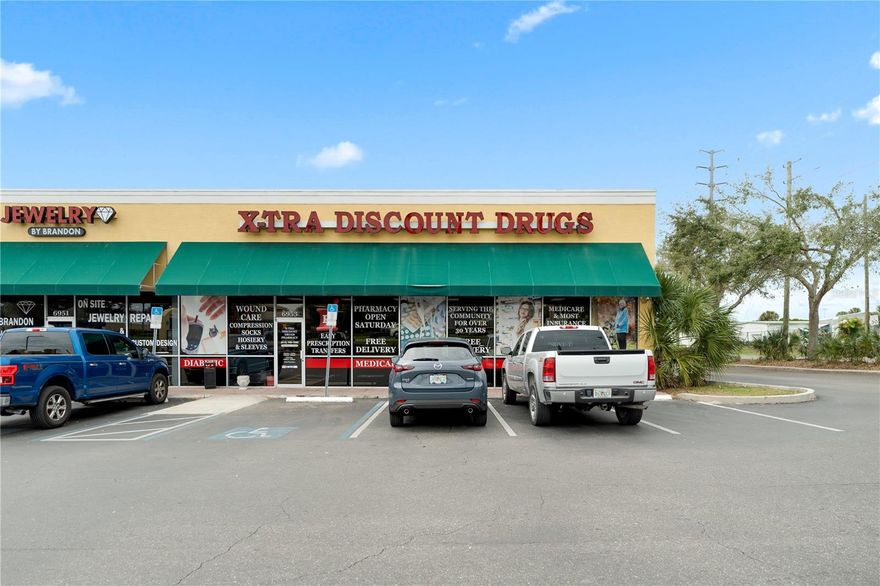 Exceptional leasing opportunity! This 4,000 SF end-cap unit with drive thru is located in the highly desirable East Pasco Professional Park. This space is highly visible from the signalized intersection of US Hwy 301 and Daughtery Road. Ideal for medical, professional, or office use. Tenant mix includes Edward Jones Financial, Brandon's Jewelers, Metro PCS, and more. Don’t miss this chance to elevate your business presence! Contact us today for more information or to schedule a tour.

Lease rate does not include utilities, property expenses or building services
Fully Built-Out as Standard Retail Space
Great Visibility