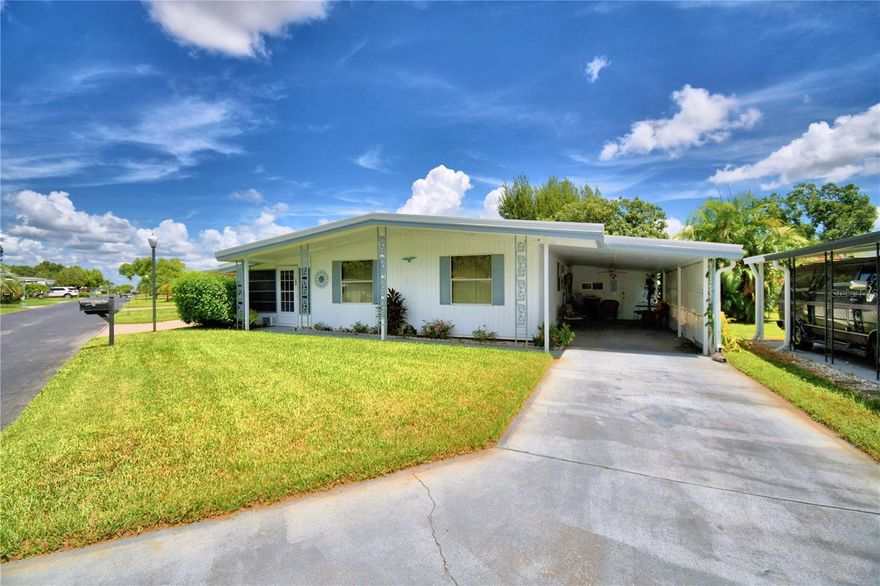Brand new air conditioner installed in March 2025.  Move right into this very well maintained home.  All the furnishings come with this home including dishes, silverware, pots and pans.  The functional kitchen features newer cabinets and counter tops.  The living room is nice sized with the access to the fully furnished Florida room off the living room.  The primary bedroom has laminate flooring and is quite spacious.  And to top it all off, the roof is 1 1/2 years old.    Ariana Shores, a 55+ community lays between Lake Ariana and Lake Arietta with access to both lakes.  Move right into this beautiful community and enjoy the warm and peaceful winters, or move in to live year around.  Make your appointment today.