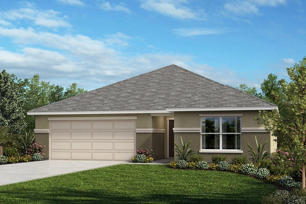 Under Construction. This beautiful, single-story home showcases an open floor plan with tile flooring throughout and 9-ft. ceilings. The modern kitchen is equipped with 36-in. upper cabinets, granite countertops, an island, a Moen® faucet, a Kohler® sink and Whirlpool® stainless steel appliances. The primary suite features a spacious walk-in closet and connecting bath that includes a linen closet and relaxing garden tub. Enjoy the convenience of a dedicated laundry room. A versatile den is perfect for a home office or playroom. Step outside to a covered back patio, which is ideal for outdoor entertaining and relaxation.
