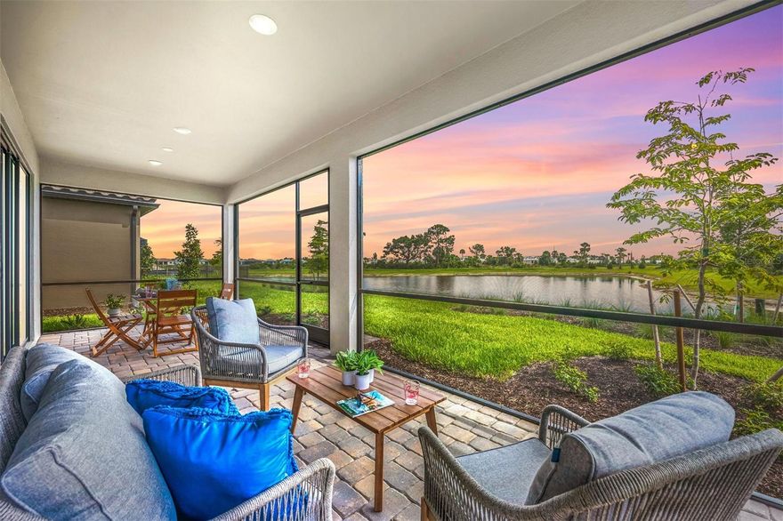 TURNKEY FURNISHED and  BIG WATER VIEWS in this 2023 Build with OverSized 300 Sq Ft Screened Lanai in Sought After Talon Preserve---A Gated "Vacation Lifestyle" Community with Fitness Center; Resort-Style Pool; Pickle Ball Courts; 18,000 sq ft Clubhouse; Bocce Ball and Tennis Courts; Playground, Dog Park and Direct Access to Legacy Bike Trail! ***Bright Open SPACIOUS Floor Plan; Quartz Countertops; Extended Garage, Abundance of Storage; Natural Gas Cooking and PORCELAIN TILE THROUGHOUT.***The Incredibly Large Screened Lanai is Perfect for Enjoying Your Morning Coffee, Sunset Cocktails or Entertaining while Enjoying the Expansive Water and Preserve Views.***IDEAL LOCATION with Great Proximity to I-75; the New Sarasota Memorial Hospital; Pine View School and just Minutes to the shopping/dining of Historic Venice Main Street and Multiple Beaches, including Venice, Nokomis and TOP RATED Siesta Key!