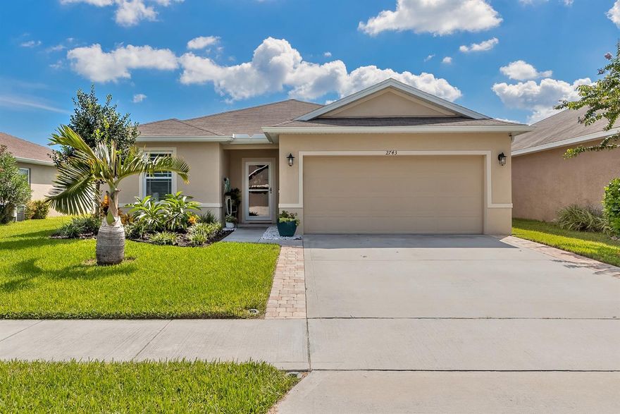 Hurry! this stunning POOL HOME WITH A BACKYARD OASIS in the desirable Sabal Lakes community of New Smyrna Beach is sure to sell quick! The spacious, single-family 2016 build boasts 1,856 square feet of living space and includes 4 bedrooms and 2 bathrooms. The inviting open floor plan includes a large living room, a tasteful kitchen with a 4-seat island, an open formal dining area and an entertainment room that looks out through sliding glass doors to the tropical back yard. The master suite is very spacious and includes double sinks and a large walk in closet. The 2-car garage has a built-in work bench and enough room for toys. The back yard has been upgraded to feel like a spa resort- enjoy a cocktail on the beautiful, brand new paved deck or go for a swim. The pool has a waterfall for maximum relaxation, a sun-shelf that is ideal for sunbathers and kids, and a salt system. Both pool and deck were installed in 2021 by Pools By Bradley. 

This neighborhood has a community pool and common area and is located at the entrance of the New Smyrna Beach Nature & Pedestrian Trail. Perfect for walkers, joggers, bike riders, etc. Sabal Lakes is in very close proximity to Interstate 95, only 15 minutes from the beach and downtown Canal Street, and just a 10 minute drive to the Pavilion shopping center, movie theater, and more. ;Water: City