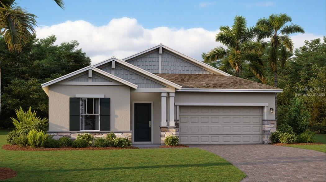 Under Construction. The Aspen single-story home emphasizes convenience and modern comfort, with four bedrooms and 3 bathrooms. Off the foyer are three secondary bedrooms, each with easy access to a nearby bathroom. Down the hallway is an open-concept layout connecting a well-equipped kitchen, dining room and family room with access to a large lanai. Adjacent to this space is the lavish owner’s suite, which features an en-suite bathroom and oversized walk-in closet. A desirable two-car garage completes the home. Welcome to Wellness Ridge the community that was designed to provide a Healthy & Active Lifestyle!! Community Features include: Sports Courts, Clubhouse, Fitness Center, Conservation Areas, Playground, Resort Style Swimming Pool and Multi-Use Trails. This beautiful home is very close to Lake Louisa State Park. Clermont is one of the fastest-growing cities in Central Florida. Strategically located close to Orlando and theme parks, it is known for its picturesque hills and pristine lakes. Schedule your appointment today!