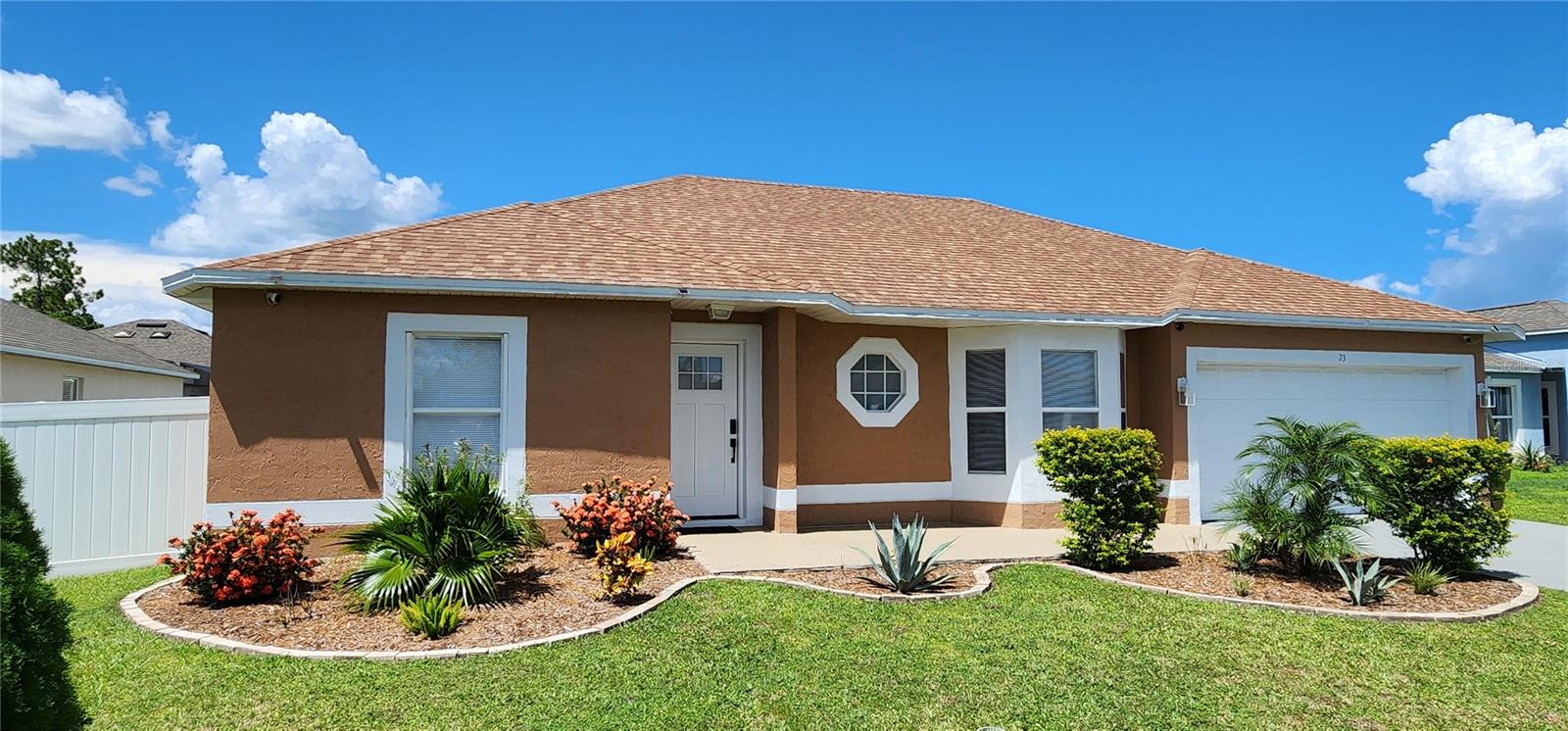 Welcome to Your Fully Upgraded and Remodeled 4 Bed 2 Bath Split Plan Home with an Additional Office Space. Enjoy All Wood Cabinets and Maintenance Free Quartz Countertops in Kitchen and Bathrooms. There's a Gigantic Island with Built in Quartz Eat-in Kitchen Table, Pot Filler, Built in Spice Racks, and Cabinet Organizers. There's Additional Cabinetry in Bonus Office area and Laundry Room. Home has upgraded Millwork with Craftsman Trim, Wainscoting. Mouldings. Shiplap and Feature walls throughout. Recessed lights are installed throughout with Ceiling Fans in all 4 Bedrooms and Great Room. Home is equipped with 2 Garage Door remotes and Keyless entry pad. There is consistent Modern Luxury Vinyl Plank Flooring throughout and Custom Tile Work with Wall Niches in Shower Areas. Home Features Fully Fenced in Backyard with Patio Space, A Raised Vegetable Garden with underground irrigation, and a Massive 8x16 Outdoor Shed for Additional Storage. HVAC (AC) and Water Heater are 2022 and Roof is 2016. HOA Fee Includes Cable TV, High Speed Internet and Multiple Streaming Services. Home is conveniently located near New Poinciana Lakes Plaza Shopping/Dining, Hospital and the Poinciana Parkway. All information is deemed reliable but not guaranteed and should be independently verified by the buyer.