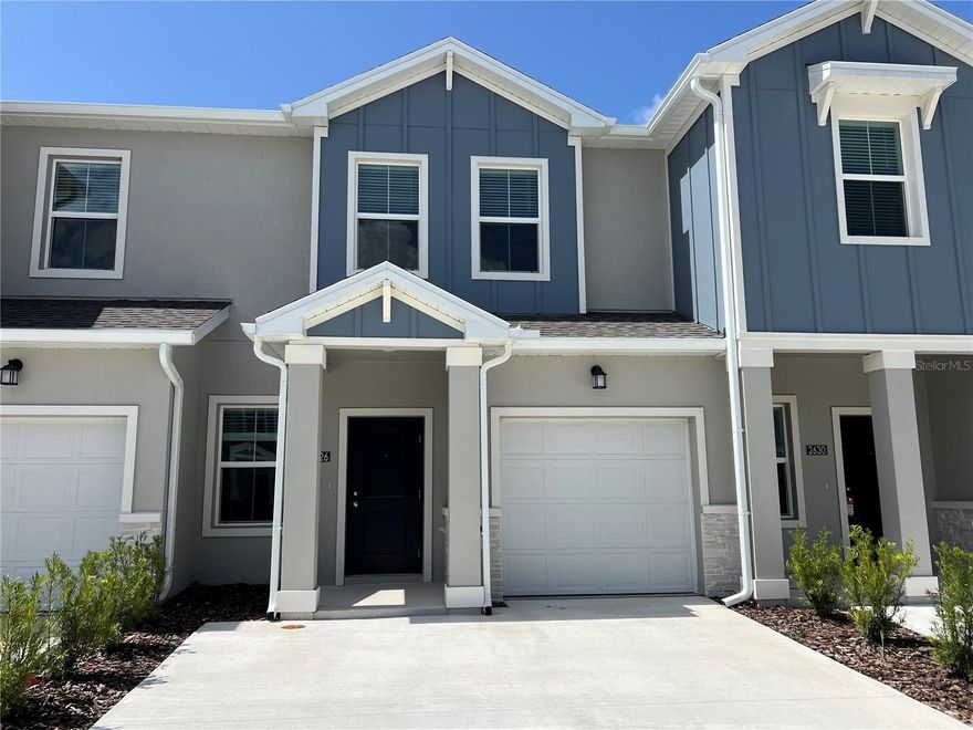 Beautiful New Construction Townhome in Prime Kissimmee Location! Welcome to this stunning 2-story townhome, perfectly located in Kissimmee. Whether you’re a first-time homebuyer or an investor, this home offers the perfect blend of comfort, convenience, and value.This brand new 3-bedroom, 2.5-bathroom home features a modern open floor plan with tile flooring on the first floor and cozy carpet upstairs. All bedrooms are conveniently located on the second level, along with a laundry closet equipped with washer and dryer. Enjoy the convenience of an attached 1-car garage plus a 2-car driveway, offering plenty of parking space. The kitchen comes fully equipped with stainless steel appliances including a range, microwave, refrigerator, and dishwasher.Located in a vibrant community with access to a refreshing pool, and just minutes away from shopping centers, restaurants, and hospitals. Don’t miss your chance to own in one of Kissimmee’s most desirable locations!