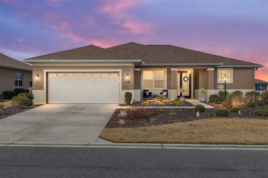 This gorgeous Livingston model is located in On Top of the World's Avalon 7 neighborhood and is absolutely immaculate!!   It is a smart home and features 2 bedrooms, 2 bathrooms, a chef's kitchen and a flex room with upgrades throughout!  You enter the home and immediately notice a welcoming foyer,  the natural light, crown molding and high ceilings.   The chef’s kitchen is open to the living room and boasts high quality granite countertops, staggered cabinets, soft close cabinets, stainless steel appliances with a newer Bosch dishwasher and GE microwave upgraded from the original builder brands, a spacious pantry, and a perfect sized dining nook.  The living room has a beautiful coffered ceiling with a large ceiling fan.  You will find tile floors in the main living areas and carpet in the bedrooms.  The Master suite has a custom designed accent wall, large walk-in closet and an inviting en-suite bath with dual sinks, granite countertops, an oversized walk-in shower and a linen closet.  The screened lanai is spacious, includes sunshades and at 28-foot-long makes it perfect for entertaining or a peaceful spot to relax.   The oversized 2-car garage has room for a golf cart, epoxy flooring, and extra storage.  A water softener and purifier is already in place for your peace of mind.   This is your opportunity to make your dreams come true and live the retired life with more amenities than you can imagine in one of Florida's premiere retirement communities!  Call me to schedule your private tour today!