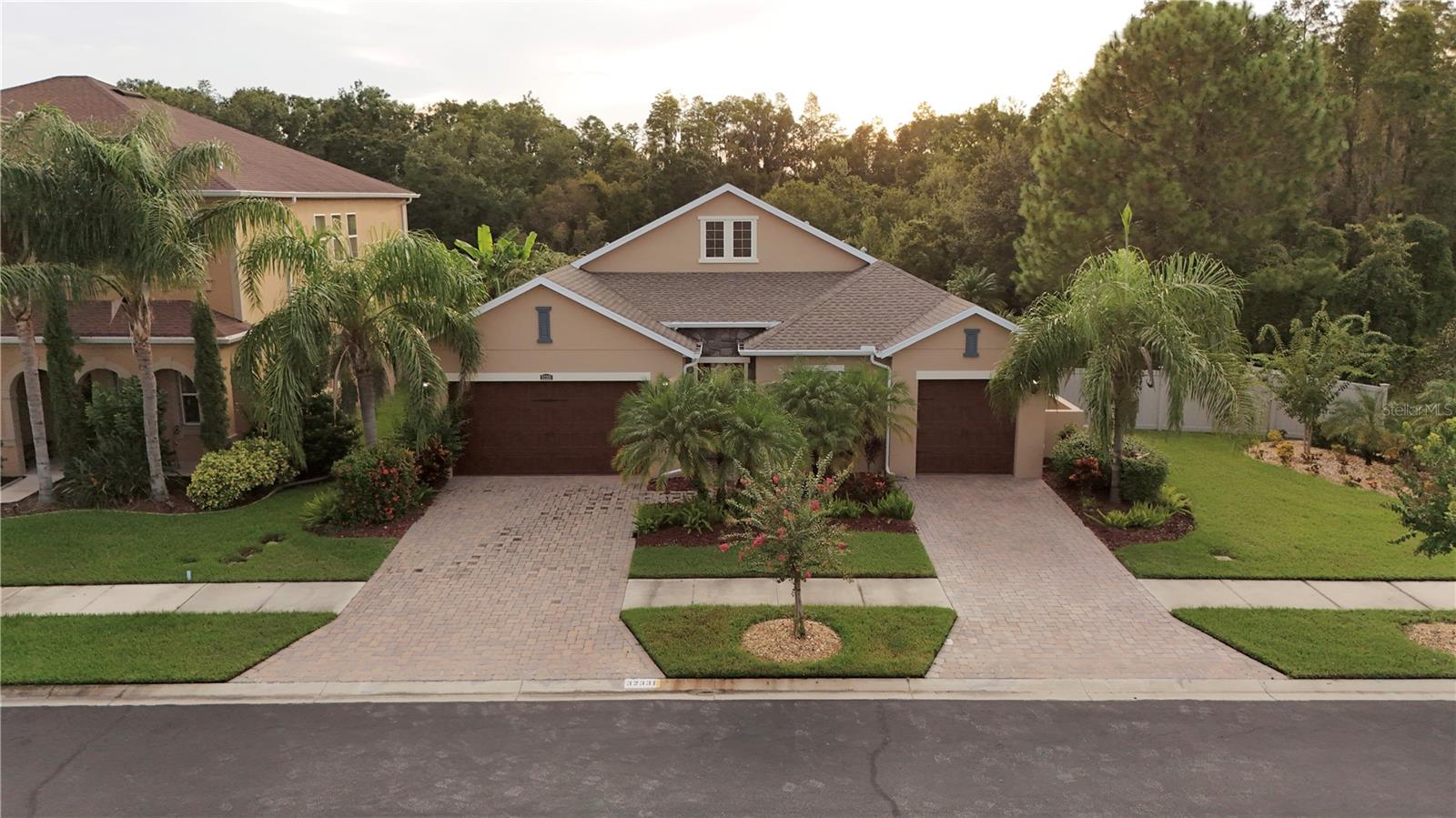 One or more photo(s) has been virtually staged. Welcome to this thoughtfully designed 4-bedroom, 3-bath triple-split home featuring a platinum-upgraded kitchen with crown molding, ample counter space, and an open layout perfect for entertaining. Enjoy built-in audio speakers in the living room, family room, office, and lanai. Relax on the paver-adorned deck with a gas fire pit, overlooking a serene pond and conservation area with no rear neighbors and only one side neighbor. Both garages include EV chargers, and four wall-mounted TV brackets are included. Seller is motivated and offering $10,000 in concessions with an acceptable contract. Conveniently located near SR 56, top-rated schools, shopping, dining, and medical facilities.
Video Tour : https://pixies.et/dwQcLZ6V