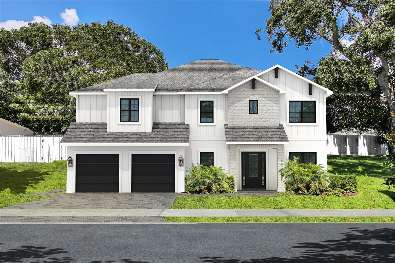 Under Construction. READY August 2025!!! BRAND NEW TB Home's Traditional Farmhouse Style in Virginia Park on HUGE 100x100 Lot! Over 18' building elevation! Salt- Water Heated Pool, Outdoor Kitchen & Beautifully Landscaped for ultimate Privacy. The nearly 1/4 Acre Lot allows for a 26' side yard on West side & 23' side yard on East side. 2 Story Block, Impact Rated Windows/Doors & Sprayfoam Insulation! Stunning interior package; Wide Plank White Oak Flooring throughout, Coffered ceilings in Great Room, Level 4 Smooth Drywall Finish, Solid Core Interior doors, Surround & Sound Pre-wires, Restoration Hardware Lighting throughout, Designer Tiles, Stained wood exterior Ceilings + Many more Unique Appointments. 1st floor holds a large open concept Kitchen w/Custom Shaker Cabinets stacked to ceiling (Under-Cabinet Lighting), Cabinets are a mix of White & Natural Stained Wood, Pot filler, Sub-Zero/Wolf Appliance Package, Farm Sink, Quartz to mimic Marble w/light & bright Breakfast Nook. Formal Dining Room is accessed through Butler's Pantry (Stained Wood Cabinetry & Wine Fridge + Chef's Pantry) complimented w/a stunning Restoration Hardware Chandelier. Study w/ glass French doors off of Foyer, Practical Mud-station, Powder Bathroom PLUS 1st floor Guest Suite w/Full Bathroom. Upper floor holds large Primary Suite w/Custom Built-out Closet. 2 good sized Bedrooms share a Jack N Jill style Bathroom, En-Suite Bedroom w/private bathroom. A large well laid out Laundry Room (lowers/uppers/sink) and a 20x20 Media/Game-Room w/kitchenette (microwave + fridge + cabinets + sink) & it's own powder bathroom. Oversized 2 car garage (31' depth on one side & 23' depth on the other side). Gorgeous 5 bedrooms (including 1st floor guest suite), Study w/glass French doors, Dining Room & Media Room make this home functionally perfect! Mabry, Coleman & Plant school district! Great South Tampa location! Renderings and Photos are for inspiration only and should not be relied upon for accuracy. Some photos are of a previously built model and may shown differing finishes. Refer to spec sheet for exact fixtures & finishes.