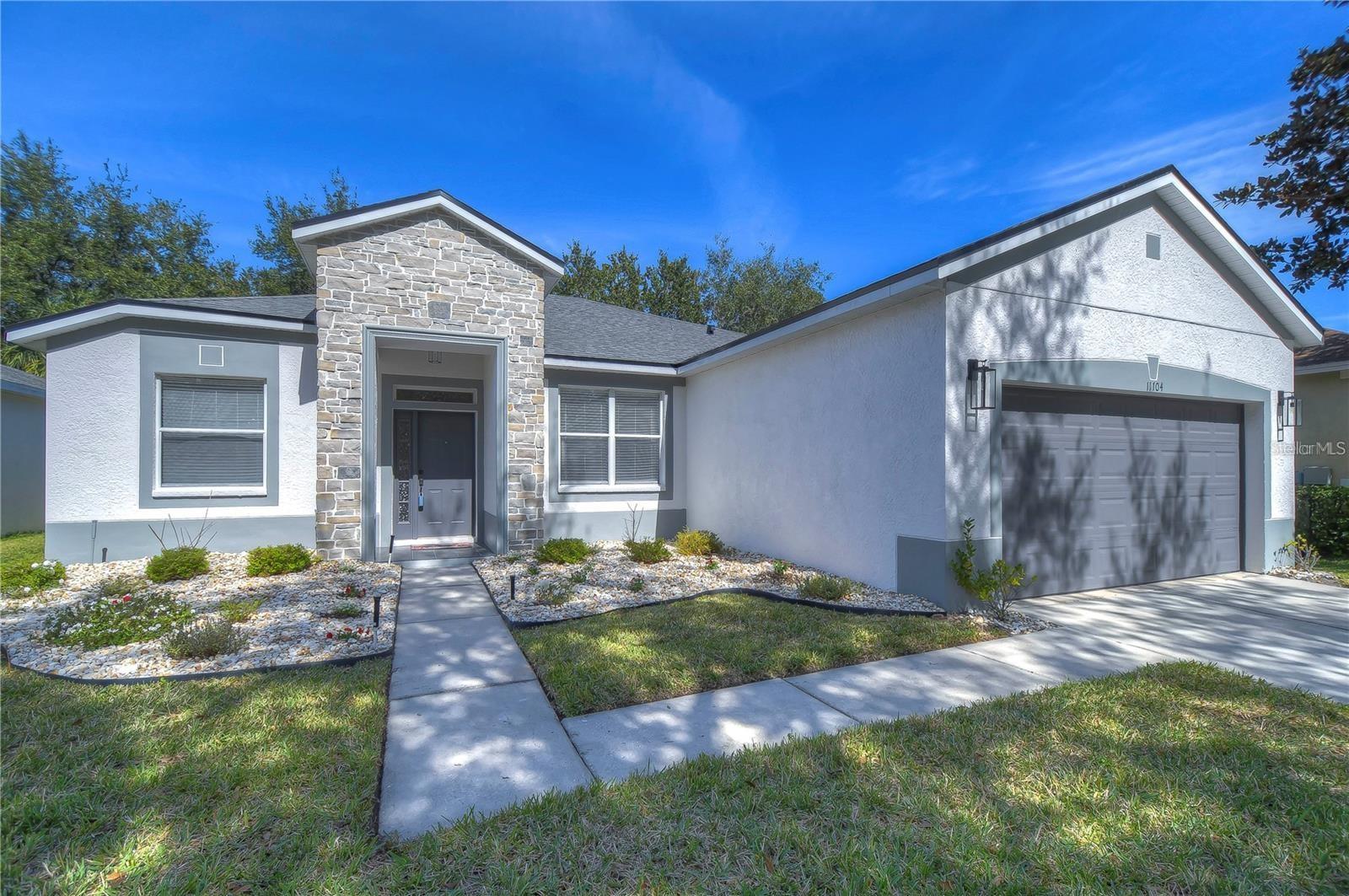 LOCATION, LOCATION, LOCATION! MODEDRN UPDATES MOVE-IN READY HOME! Welcome home to this 3 BR/2 BA/2 CG home featuring numerous recent updates including fresh, neutral interior paint, vinyl plank flooring in common areas, carpet in bedrooms. NEW ROOF w/ 30-year shingles, exterior paint & majestic entry with natural stonework, new light fixtures throughout, Epoxy flooring in garage, tile flooring on lanai & front landscaping w/ pebble stones. This modern and inviting home enjoys an open floorplan w/ high ceilings, lots of natural light & split bedroom design. The well-appointed kitchen is a chef’s dream, equipped w/ sleek brand-new GE stainless steel appliances, gorgeous Quartz counters, breakfast bar, eat-in area, pantry, recessed lighting & glass door display cabinets w/ remote control LED lighting. The spacious primary bedroom is a true sanctuary offering serene ambiance and an ensuite bath for your utmost comfort & pampering. 2 additional bedrooms and a full bath round out the floorplan. The desirable community of Rivercrest takes pride in its meticulously maintained grounds and enjoys a vast array of resort-style amenities for your enjoyment including 2 community pools, clubhouse, cabana, waterpark area, playground, park, tennis courts & basketball courts. Conveniently located only minutes from Hwy 301, I-75, I-4, Selmon Crosstown Expressway, MacDill AFB, shopping, dining, entertainment, beaches, hospitals, theme parks & all the Tampa Bay area has to offer. Hurry and schedule a showing today and envision a lifestyle of comfort and convenience in this paradise before it’s gone!