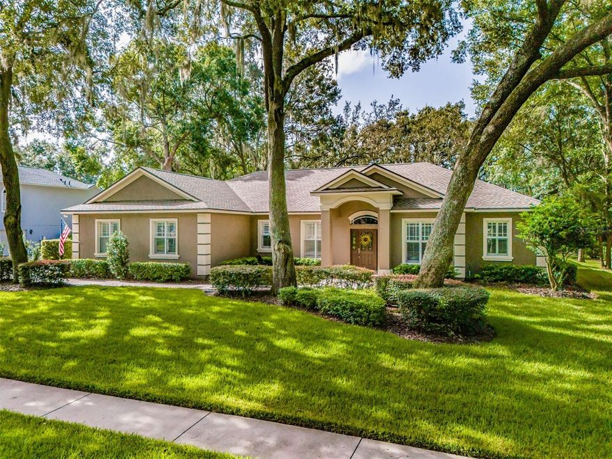 GREAT LOCATION AND GREAT SCHOOLS! Fishhawk trails is one of the most sought after and premiere neighborhoods in the area. This home is located 2.1 miles from Randall Middle and Newsome High School and is eligible for school bus transportation.  This custom built 4 bedroom/3 bath/ 3 car garage home also has an office and large bonus room.  Upon entry, you'll notice the attention to detail with crown molding throughout and oversized tile floors which opens to the formal dining and living rooms. The kitchen is a chef's dream with all Viking appliances to include a commercial range hood with an infrared heat lamp and warming drawer to keep your tasty dishes warm. This home has been freshly painted throughout and is move in ready. There are plantation shutters as well as hurricane inserts for all the windows and a new central vac system. The master bedroom has a sitting area and his and her walk-in closets with built-ins. The closet closest to the rear of the home is a safe room that is its own structure for weather emergencies. Master bath has an oversized garden tub and walk-in shower. All the bedrooms have wood floors. The large bonus room overlooks an amazing, heated pool with a freshly cleaned and sealed paver deck. All the pool equipment is new to include the variable speed pump, filter and control panel.  The outside has fresh paint and a new roof along with a plush yard and landscaping. There are no back yard neighbors which makes this home quiet and relaxing. Nick named the Trails this neighborhood is gate guarded 24 hours per day, has amenities such as playgrounds, club house and miles of scenic walking trails to name a few. No expense has been spared by the owners with the upkeep of the beautiful property. This home is less than an hour from Disney World and may other attractions.