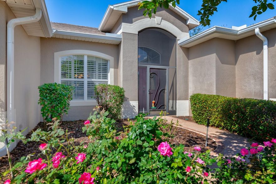 WELCOME TO ONE OF THE MOST PRIVATE LOTS IN LEGACY OF LEESBURG. THE ENTRANCE TO THE HOME OFFERS DOUBLE FRENCH DOORS AND A VIEW THAT WILL TAKE YOUR BREATH AWAY. DOUBLE PANE WINDOWS WITH PLANTATION SHUTTERS THROUGHOUT. SLIDING GLASS DOORS ARE LOCATED IN THE IN THE PRIMARY BEDROOM, BREAKFAST NOOK,AND LIVING ROOM THAT ALL LEAD TO THE ALL SEASON ROOM. THE NORTHWEST EXPOSURE WILL ALLOW YOU TO ENJOY YOUR OUTDOOR SPACE WITH YOUR MORNING COFFEE, BBQ WITH FRIENDS, OR ENJOY YOUR AFTERNOON NAP.  PRIMARY BATHROOM HAS A WALK IN SHOWER, SOAKING TUB, AND DUAL SINKS, LOTS OF SPACE FOR THE FAMILY AND FRIENDS WITH A SEPARATE FAMILY ROOM AND 2 GUEST ROOM.THE EXTERIOR HAS AN TEXTURED DRIVEWAY AND SIDEWALK THAT LEAD TO THE FRONT SCREENED LANIA. NEW ROOF NOVEMBER 2024, HVAC 2020 TRANSFERABLE TERMITE BOND ALL OF THIS IN ONE OF CENTRAL FLORIDA'S SOUGHT OUT AFTER 55+ COMMUNITIES, LEGACY OF LEESBURG. LEGACY IS A NATURE THEMED COMMUNITY WITH MILES OF TRAILS AND ACRES OF CONSERVATION AREA. THE COMMON FACILITIES WERE UPDATED IN 2025. DON'T MISS THE RESORT STYLE POOL AND SPA. FOR THE ACTIVE ADULT IN YOU THERE IS PICKLEBALL, TENNIS, HORSESHOES, SHUFFLEBOARD,YOGA, WATER AEROBICS JUST TO NAME A FEW. DO YOU HAVE A BOAT OR RV? THERE IS ON SITE STORAGE. THE AFFORDABLE HOA INCLUDES GRASS MOWING, EDGING, INTERNET AND CABLE. COME SEE WHY SO MANY CALL LEGACY HOME