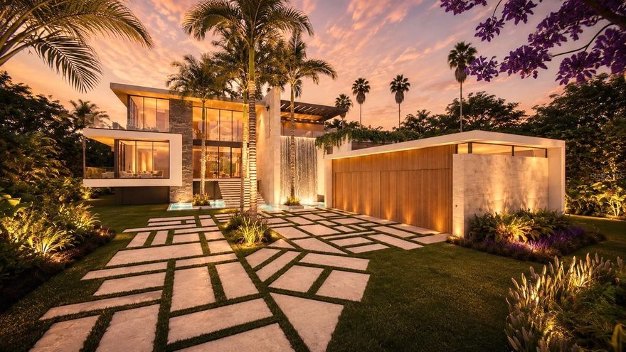 Pre-Construction. To be built. Presenting 2046 Alameda Avenue, a 9,600-square-foot architectural masterpiece with 106 feet of Sarasota Bay frontage designed by the internationally renowned firm Choeff Levy Fischman. Walls of glass and an open, light-filled design create a seamless connection between indoors and out, offering panoramic water views from nearly every angle. This one-of-a-kind estate elevates modern waterfront living with an elevator to your second floor and a rooftop lounge overlooking daily sunsets, a chef’s kitchen with bar and separate staff kitchen, private theater, sauna, salon, and a state-of-the-art wellness pavilion. Multiple open-air entertaining spaces, including a striking waterfall wall, provide the perfect backdrop for both intimate gatherings and grand-scale entertaining. Situated on nearly an acre of prime, boatable bayfront, the home offers 7 bedrooms and 9 baths, combining luxury, comfort, and design at the highest level. Beyond the property, residents enjoy Sarasota’s most coveted lifestyle—steps from the city’s new cultural bayfront district, celebrated performing arts venues, world-class dining, and the white-sand beaches that make Sarasota a top destination for refined coastal living. 2046 Alameda Avenue is more than a residence—it is a statement, a sanctuary, and a rare opportunity to own one of Sarasota Bay’s most distinguished waterfront estates. Seller will consider offers including payment in Bitcoin, subject to title and escrow approval.