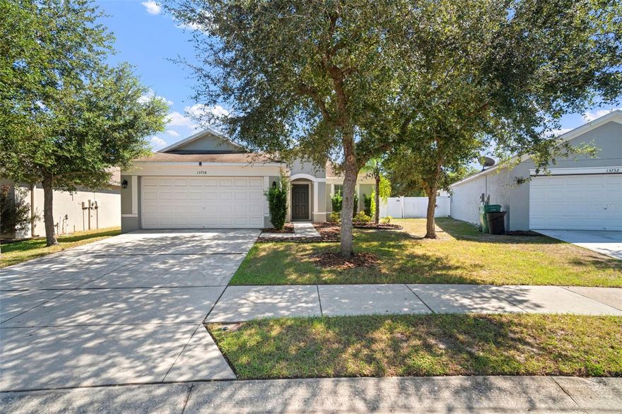 This is a beautifully maintained three-bedroom, two-bathroom abode ideally situated in the desirable Verandahs community. Tucked behind the private gates, this residence blends modern comfort, excellent outdoor space, and an unbeatable location, making it the perfect place to call home. From the moment you arrive, you will notice superb curb appeal and a spacious two-car garage, offering both functionality and storage. Once inside, discover a thoughtfully designed open-concept floor plan that maximizes every square foot of living space. Natural light fills the interior, creating a bright and inviting atmosphere throughout. The kitchen sits at the heart of the home and opens seamlessly to the main living and dining areas, an ideal layout for entertaining. Ample cabinetry and countertop space provide plenty of room for cooking and added storage. The primary bedroom is comfortably sized with an en suite bathroom, creating a private retreat, while the two additional bedrooms offer flexibility for a guest room, home office, or playroom. One of the standout features of this home is the massive backyard, perfectly positioned with tranquil pond views. Whether you dream of installing a pool, building an outdoor kitchen, adding a fire pit, or simply creating the ultimate backyard oasis, this lot provides endless possibilities. Residents of The Verandahs enjoy very low HOA fees paired with top-notch community amenities. Take advantage of the resort-style pool, fitness center, and playground just steps away from your front door. The gated entrance adds an extra layer of security and peace of mind. Enjoy excellent convenience to top-rated schools, shopping, and no shortage of culinary delights. With quick access to SR 52 and the Veteran’s Expressway, you are an effortless commute to Tampa International Airport, downtown Tampa, and some of America’s most awarded Gulf Coast beaches. Call today to schedule your private showing!