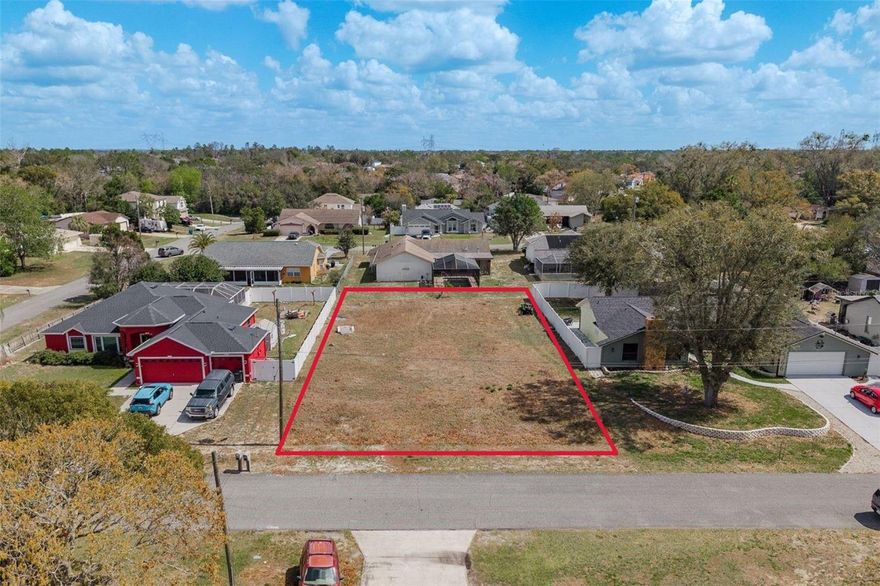 This lot is flat, cleared, and ready to build. No HOA and no CDD. The available vacant lots in this subdivision are shrinking by the day, so don’t miss your chance to build on this quiet neighborhood road within an established and mature community. Conveniently located just minutes from the continually growing County Line Rd corridor, offering plenty of shopping and dining options for everyday needs. The lot measures approximately 80 x 125 ft, totaling roughly 10,000 sq ft. Water is available, and nearby homes are on septic. This area is restricted to block homes with garages. The property is also just 5 miles from the Suncoast Parkway and a short drive to Weeki Wachee Springs. All information is deemed accurate but should be independently verified.