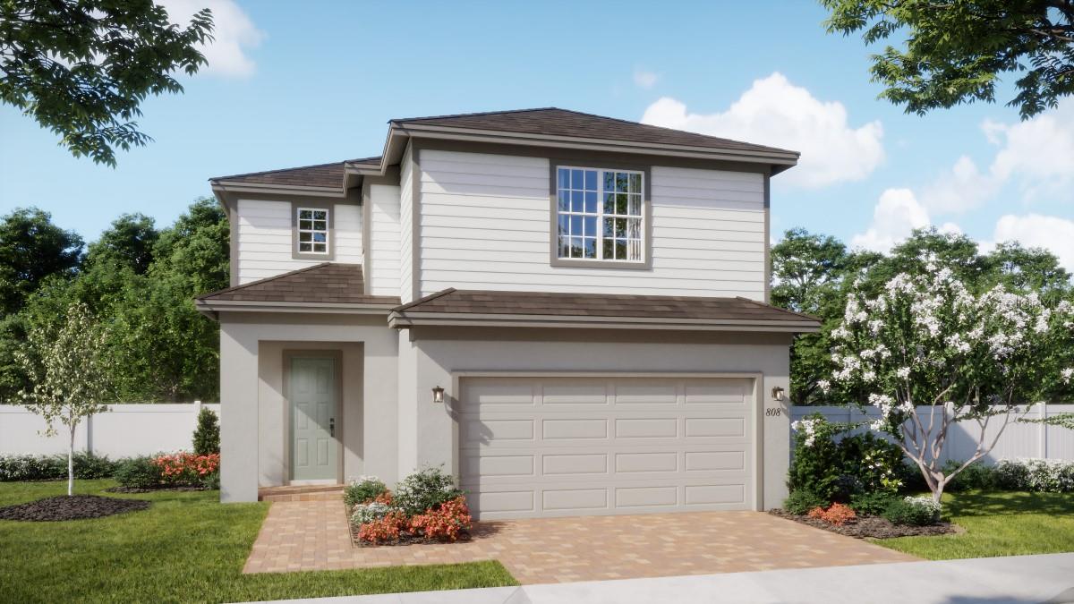 Under Construction. Welcome to the Sebastian plan – a beautifully designed new home featuring an open-concept layout and impressive two-story foyer that creates a grand first impression. This spacious home offers 4 bedrooms, 2.5 baths, a 2-car garage, and a versatile first-floor Study/Den with French doors, perfect for working from home or quiet retreat. The large Great Room is ideal for entertaining, complemented by 9'4" first floor ceilings and stylish tile flooring through the main living areas on the 1st floor, with window blinds included throughout. The well-appointed Kitchen boasts 42” upper cabinets, quartz countertops, a tile backsplash, and stainless steel appliances. Upstairs, a spacious Bonus Room/Loft offers flexible living space, while the Primary Suite features a luxurious ensuite bath with dual sinks in adult-height vanity, quartz countertops, and a walk-in shower with upgraded wall tile surround and glass enclosure. Additional highlights include attractive landscaping, and a charming brick paver driveway and lead walk for lasting curb appeal. Outstanding Community amenities include pool, playground, and cabana. Beresford Woods is located just minutes from Downtown Deland, Lake Beresford Park, and is close to shopping and dining, with easy access to major thoroughfares.