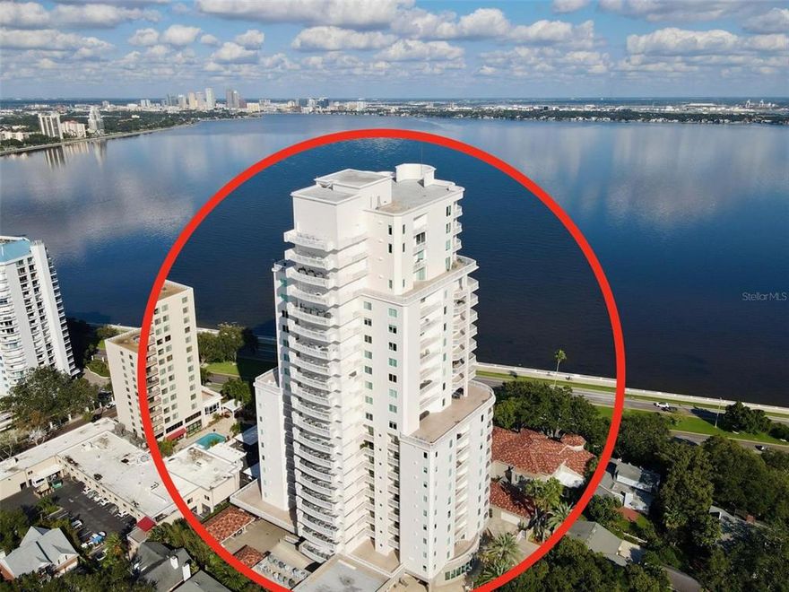 WOW! One of the most spectacular condominiums in South Tampa can be yours.  Wake up to an opulent sunrise or entertain up to 50 of your dearest friends at your luxurious 12th floor retreat with one of S Tampa's largest outdoor terraces.  You will be amazed at the over 2,000 square feet of outdoor terrace space giving you nearly 300 degrees of water views(downtown Tampa to Clearwater and beyond).  Once inside, you will enjoy cooking and entertaining in the custom kitchen, dining, and living areas.  Perfect flow for keeping you and your guests engaged.  Relax in the jacuzzi tub or take a spa shower in the owner's suite bathroom. The split plan offers privacy to you and your overnight guests, with two additional bedrooms and bathrooms.  You will petition your boss to work remotely permanently in the custom designed office space(however you will be tempted to look out the window at the bay all day).  You and your family will appreciate the many custom touches throughout the home.  Water views from almost every window.  The Alagon recently updated the common areas and the outside of the building was painted.  It continues to be one of the most coveted addresses on Bayshore Blvd with all the amenities you would expect, pool, club area, caterer's kitchen, media room, conference room and gym.  Never worry about security again with 24-hr security guard on site.  Don't miss out on this one of a kind opportunity to own one of the best homes in South Tampa.