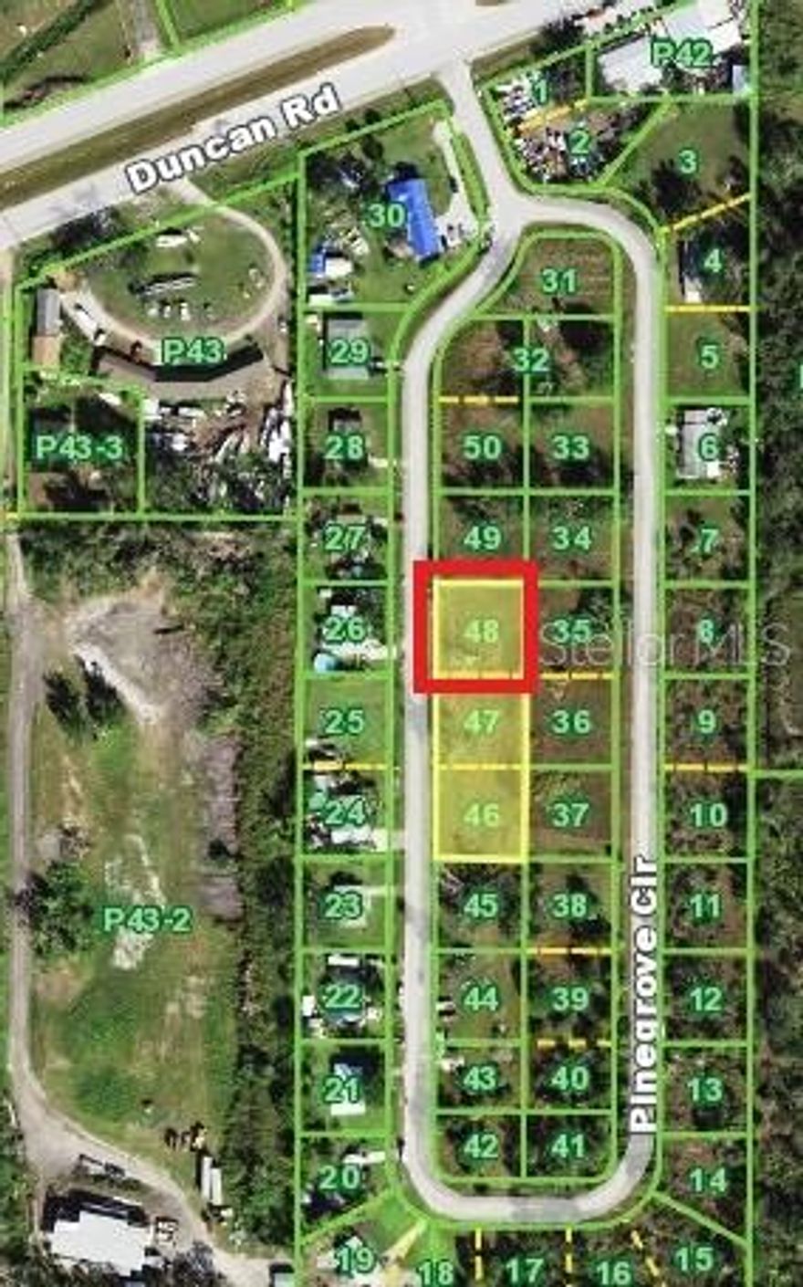 This lot is the northernmost of three lots.  Only the lot at 2202 Pinegrove is for sale.  The other two are not.