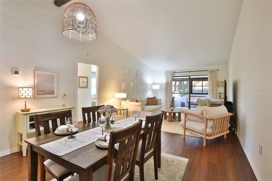 Welcome to Meadowcroft - a hidden gem in Bradenton.  This neighborhood has become a very popular selection for condo buyers given the ideal location, excellent amenities and management.  This particular unit boasts some of the most tastefully designed renovations in the entire community.   Spacious floor plan with high ceilings.  New tile roofing (2024) to put your mind at ease.  Condo needs zero work - everything has been done.  Ready to move in and enjoy.  Renovations include updated kitchen (2024) including a brand new dishwasher (2025).  Fully renovated and modernized bathrooms (2024), beautiful dark wood flooring consistent throughout condo (except for bathrooms which has new tile).  Professionally removed all "popcorn" ceilings.  Stacked laundry units.  Location wise: enjoy GT Bray park - it is 2 minutes away and is perfect park for baseball, running, dogs, picnics, and more.  Anna Marie Island beach is a short 8 minute drive.  Hospital is also very close, only a couple minutes drive.  Plenty of shopping on Cortez and Manatee including Target, Walmart, Publix, Home Depot, and many excellent restaurants all within a very short distance.  Close proximity to downtown Bradenton as well (10 minutes).  Pictures don't do it justice, so come and see in person before this one gets scooped up.