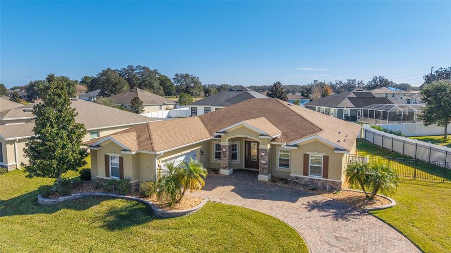 Well upgraded and cared for, this Shire model by Deltona Homes sits on a quiet cul-de-sac street in The Preserves at Heathbrook and checks boxes you didn’t even know were on your list. With 10-foot ceilings, tile throughout, and custom interior shutters, the space feels open, finished, and best of all, move-in ready. The living room is anchored by a stone-accented fireplace with built-in storage and shelving on both sides, the kitchen flows easily into the main living area and features counter seating, a bright breakfast nook with a large bay window, and a layout that works whether you’re hosting or keeping things low-key. A dedicated home office/den sits just off the main space, making it ideal for anyone working from home or who needs a designated quiet spot. The primary suite offers dual walk-in closets, private access to the screened lanai, and a spacious bath with his-and-her vanities, a tiled walk-in shower, and a separate soaking tub. Bedroom two comes with ITS OWN private en-suite—a seriously underrated feature for guests or multi-generational living. Whole-house water softener and filtration system, a double 30-amp generator transfer switch wired directly to the electrical panel, a laundry room with cabinetry and utility sink and a garage with installed shelving are just a few other items that are icing on the cake. Oh, and did we mention a fully fenced backyard? The Preserves at Heathbrook is less than 5 minutes to Market Street at Heathbrook containing numerous shops and restaurants, walking distance to Publix and a short drive to I-75 access. You literally can't miss with this one.