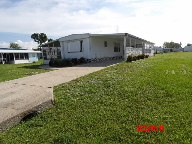 Start embracing the Florida Lifestyle in this 2 bedroom and 2 bath home in the Desirable Holiday Mobile Estates 3rd addition.
Updates include a brand new lanai in 2025, New Roof 2023, 2 windows replaced with permit, New Ductwork recently, Central Heat and Air 2021 and 2 new mattresses. Carport is intact.
This is a split plan design. Great for company. Fully Furnished/Turnkey.
The generous size Florida room has windows and Air Conditioning. Attached Shed. The new lanai is perfect for your morning coffee.
The total Square Feet under roof is over 1400'. More room then some doublewides!
There is a breakfast nook along with a dining room. One bedroom is off of the living room with direct access to the Guest Bathroom.
You own your land here and the average lots are 65' x 110'. There are no monthly maintenance fees which makes living here affordable.
The buy-in fee has already been paid by Seller for Membership to the Edgewater Clubhouse. The annual cost is $315. It is not mandatory to belong. There is a pool, Pickle board, tennis, shuffleboard and other activities. The Clubhouse has themed Party's, Dances, Potlucks,
Card groups, crafts and more. The Entertainment Committee plans events that you can enjoy if you please.
Joining the Homeowner's association is optional at $50. a year.
Pet Friendly. Golf Cart are Welcome.
A fine 55+ Community.
Beaches are close by. If you like to Fish or go boating Englewood is the place for you.
Selling AS-IS, Subject to Buyer's Approval.
All Information listed is deemed reliable and to the best of our ability.
Buyer/Buyer's Agent should verify.