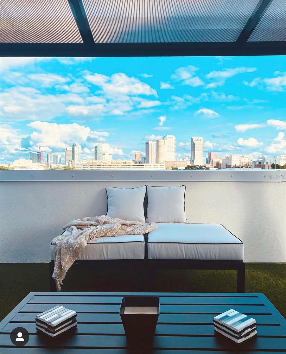 LOCATION & VIEWS!! Executive, corner unit, modern townhome in North Hyde Park with exceptional, UNOBSTRUCTED VIEWS of Downtown
Tampa skyline on your own PRIVATE rooftop terrace! Built in 2020, this townhome is completely customized The private rooftop terrace spans the entire footprint (almost 650 sqft) featuring new turf, plenty of outdoor seating & dining, a gas grill and lounge chairs for sunbathing. When you are not enjoying the spectacular views outside, entertain your guests on the 2nd level. Adorned in natural light, the open, spacious living area flows to a fully equipped Kitchen with upgraded Quartz countertops, soft close cabinetry, and stainless steel appliances, designated dining area and half bath. Don't let the beautiful hardware, fixtures and elegant lighting go unnoticed! This unit has EVERY builder upgrade available! From hardwood floors, spa-like baths tiled floor to ceiling, decorative runners along all sets of stairs, a rooftop wet-bar with wine fridge...the list goes on and on. Set the mood, whether it be day or night, with the newly installed light
dimmers and remote controlled blinds in every room. The 3rd level embraces the Owner's Suite with large, extensive walk-in closet and en-suite bathroom with double vanities. The second bedroom, located on the same level, also has its own en-suite bath with tub/shower combo. Working from home? The 1st level features a sizeable guest room/office that has its own en-suite bath as well. A rare DOUBLE car garage with ample space for bike/kayak storage. LOCATION! LOCATION! LOCATION! Just minutes away by car or scooter to all things Tampa! Enjoy Curtis Hixon Park, Amelie Arena, the Straz Center and all that Downtown has to offer. In addition, Armature Works, Julian B Lane Park, Hyde Park Village are within a few minutes drive while 5-star reviewed NEIGHBORHOOD restaurants (ie Rome & Fig, Santoro's, Willa's, Psomi) are all
within walking distance, making Tampa's top restaurants, bars and nightlife right around the corner! This exclusive townhouse is only one of two in the entire community (37 total units) where the breathtaking, unobstructed ROOFTOP VIEWS are directly of the Tampa Downtown Skyline. Fireworks anyone? This property is a MUST SEE! ALL rooftop furniture/amenities remain! Utilities included: Water/Sewer/Trash/Pest Control; Cable/Internet/Electric - NOT included. BONUS: Located in the most desirable school district - zoned Plant High School and only 15 min to Tampa Airport.