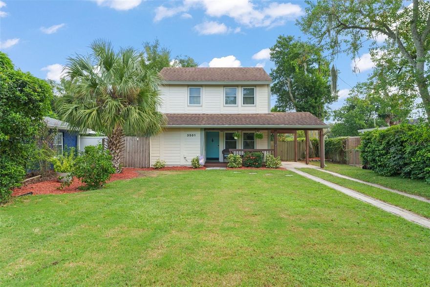 Welcome to 3501 Backspin Lane, Orlando, Florida! This charming and meticulously maintained home is nestled in one of Orlando’s sought after neighborhoods. Offering 2 comfortable bedrooms, 2 bathrooms, an office nook, and 1,438 square feet of heated living space, this home blends comfort, function, and low-maintenance living in a thoughtfully designed layout. Step inside to an open and airy floor plan filled with natural light. The spacious family room flows seamlessly into the kitchen, creating a cozy space for everyday living. The kitchen is equipped with sleek countertops, ample cabinetry, quality appliances, and a large island with bar seating, making it great for casual meals or morning coffee. The sunroom welcomes in warm natural light, frames your backyard oasis, and features a cozy corner wine bar for effortless entertaining. Upstairs, you’ll find two well-sized bedrooms, both conveniently located near a full bathroom. A second bathroom on the main floor adds ease for guests when hosting. The home is setback from the slow street, you will appreciate the welcoming porch bringing a peaceful spot to sit and enjoy the neighborhood, while lush greenery in both the front and back yards adds charm and privacy. The fenced-in back yard offers beautiful shrubbery, sprinkler system, paver area with a grill station, making it a perfect setup for alfresco dining, weekend BBQs, or simply soaking up the Florida sun. This home is perfectly situated just minutes from Dubsdread Golf Course, the vibrant shops and restaurants along Edgewater Drive, and is zoned for highly regarded Princeton Elementary School — making it an ideal location for enjoying all that College Park has to offer. Whether you’re starting a new chapter or looking to downsize in comfort, 3501 Backspin Lane offers the perfect place to call home. This house comes with a REDUCED RATE through the seller's preferred lender. This is a lender-paid rate buydown that reduces the buyer's interest rate and monthly payment.**