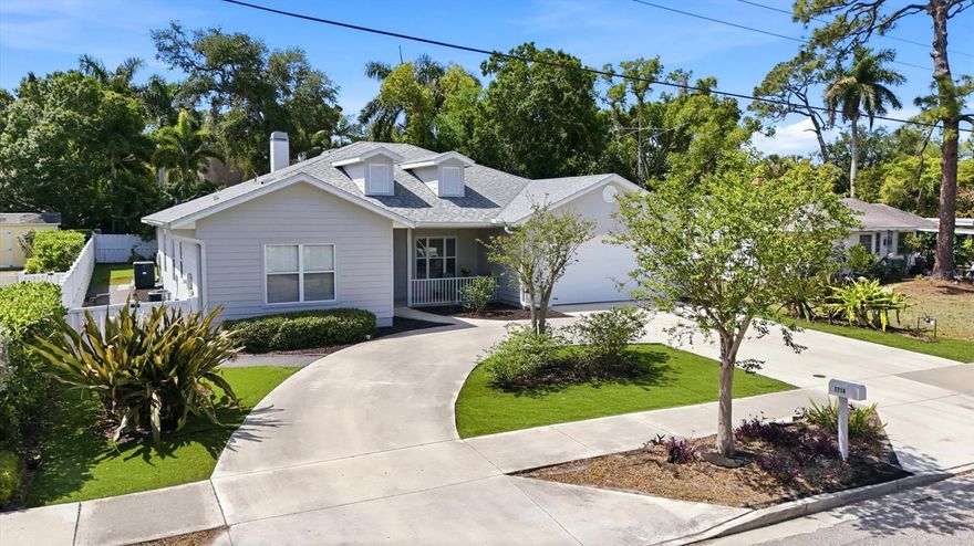 Rarely available 2001 built one story home on a 75 ft wide lot in the prime heart of West of Trail/ Southside Village area. One block to Sarasota Memorial Hospital and 3 blocks to the ever popular Southside Village shops and restaurants. A "true" neighborhood, Hudson Bayou is one of the most sought after areas to live in. This 4 bedroom (split bedroom plan) 3 full bath pool home has high ceilings and an oversized 2 car garage. While some updating would be needed, the value is in the land and also newer construction.