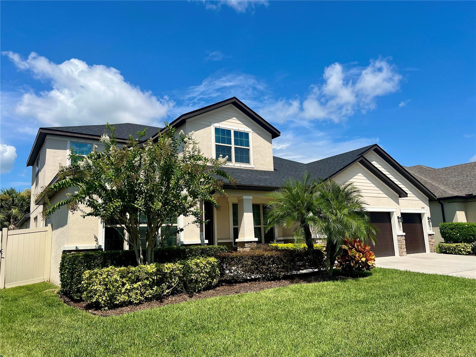 **PROFESSIONAL PHOTOS COMING SOON**
Resort-Style Living in Serenity Creek – Move-In Ready & Shows Like a Model
Welcome to this well-maintained, move-in ready home in the sought-after Serenity Creek community—where every detail has been thoughtfully designed for comfort, style, and function. With no CDD fees and the option to purchase furnishings, this home makes it easy to settle in and start enjoying the Florida lifestyle right away.
The spacious kitchen is a chef’s dream and the heart of the home, showcasing stainless steel appliances, 42" upper cabinets, quartz countertops, a breakfast bar, and an abundance of storage. An inviting eat-in dining area opens to the family room, all overlooking your private lanai and pool. The master suite is a true retreat with plenty of walk-in closet space and a spa-like bath featuring his-and-hers vanities, a soaking tub, and a separate shower.
Throughout the home, you’ll find walk-in closets for abundant storage, a private den/study ideal for working from home, and an upper-level game room with a bedroom and full bath—perfect for entertaining guests or creating a private retreat. Added recessed lighting on the upper floor adds a modern, bright touch.
Step outside to your private retreat featuring a hot tub and heated saltwater pool with tanning ledge, all within a gorgeous, screened enclosure. A custom paver patio and roof extension of over 7 feet creates the perfect setting for year-round entertaining. Enjoy lush, new St. Augustine sod (2025), custom landscaping, and a wall of privacy palms that still allow you to catch stunning sunsets. The multi-slide patio doors seamlessly connect your indoor living space to this backyard paradise.
This home has been upgraded for convenience and efficiency:
• New Roof (2025)
• New HVAC (2024)
• Custom garage flooring with attic access leading to a large, built-out storage area
• Spray foam-insulated attic for superior energy savings
• Built-ins in the laundry room for organization
• Generator-ready with electric box-to-panel hookup for peace of mind
Located in the welcoming community of Serenity Creek, you’ll enjoy access to a playground, scenic walking trails, and a dog park for your four-legged family members. Even better, the home is just minutes from I-75, offering easy access to restaurants, shopping, parks, golf courses, and a short drive to the beautiful Gulf beaches.
This property blends resort-style outdoor living, thoughtful upgrades, and the beauty of a model home—all in a prime location. Don’t miss your chance to own this exceptional property — schedule your private tour today!