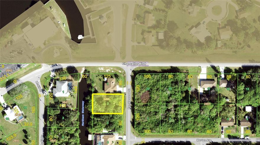 FISH FROM YOUR OWN BACKYARD AND MORE! Awesome lot, 80x125, on a salt water canal. Lot to the left is also available at a separate price. Build your dream home on this property and enjoy fishing, kayaking and relaxing in your own back yard all year long. In addition to the property having direct waterfront access there is a Boat Ramp located only few hundred feet away at the Marina Park, on the other side of the Chancellor Blvd. Under 3 miles to Coco Plum Shopping Center and Warm Mineral Springs. Quiet location, yet excellent access to many amenities makes this property unique and desirable.