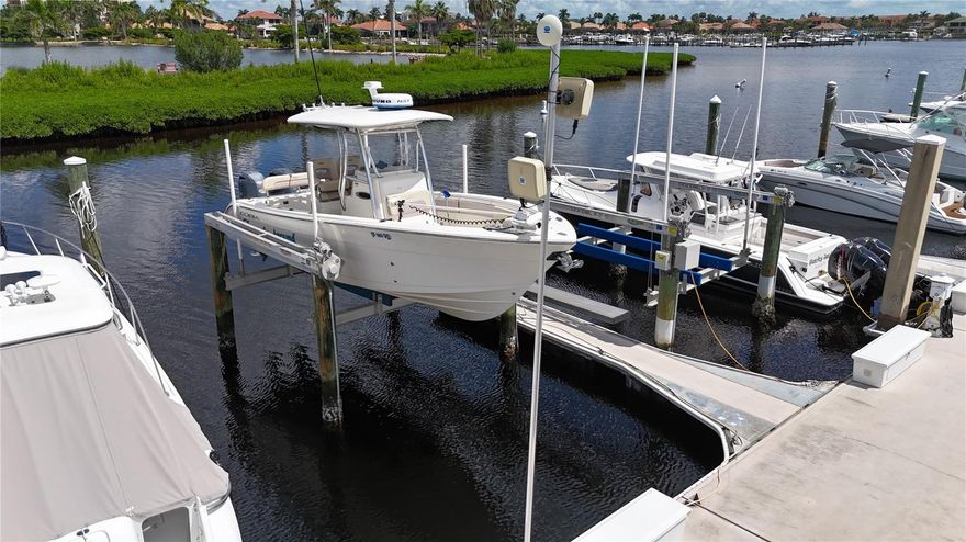 Own your piece of paradise with this premium deep-water boat slip at N-20 on North Dock with a 13,000lb lift at the highly coveted Riviera Dunes Marina.   Located on Florida’s beautiful Gulf Coast, this protected marina is one of the safest harbors in the region with easy access to Tampa Bay, the Intracoastal Waterway, and the Gulf of America. 

This floating dock slip measures 35' x 19.1', accommodates vessels up to 45 feet in length, offers 50 amp shore power,  pump-out at each slip, and Wi-Fi. Owners enjoy full access to the marina's resort-style amenities, including gated parking, 2 floating heated pools, pet walking area, social docks with 3 grills, laundry facilities, private bathrooms and showers, and an on-site fuel dock.

With 24-hour gated security, Riviera Dunes offers luxury, safety, and convenience. Minutes from waterfront dining, downtown Bradenton, and Sarasota. The Dockside Restaurant is great place for food and drinks.  Don't miss the Happy Hour Menu!

This is a rare opportunity to own in one of Florida’s top-rated marinas—perfect for seasonal boaters or as a rental investment! Purchased slips can also be rented and managed by the marina or owner. You do not need to own a home or condo to purchase a slip here at Riviera Dunes Marina.