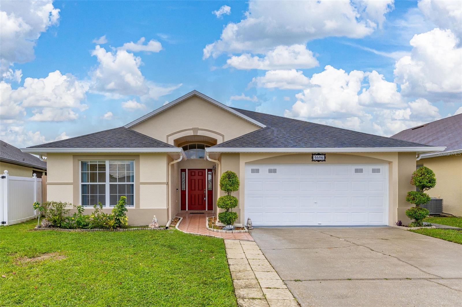 Nestled in the heart of Kissimmee, FL, this charming one story single-family home offers a perfect blend of comfort and style. All living areas feature ceramic tile, creating a warm and inviting ambiance throughout. Vaulted ceilings add an airy, spacious feel, and the convenience of an inside laundry room enhances everyday living. The primary bedroom features two walk in closets. The kitchen was remodeled and is equipped with sleek stainless steel appliances, perfect for culinary enthusiasts. Step outside to your private oasis, complete with a sparkling pool and a fenced-in backyard, perfect for outdoor gatherings or serene moments of solitude. This home is a must-see! The community allows short term rentals offering flexibility.