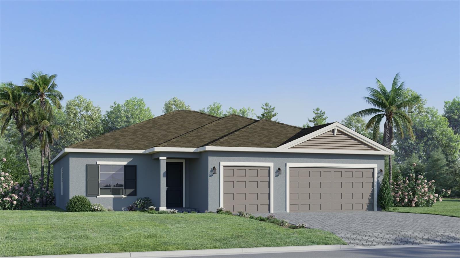 Under Construction. This new single-story home optimizes ease of living with elevated comfort. At the center of the home is a spacious open-concept living area with a large covered porch ideal for indoor-outdoor relaxation and entertainment. Framing the space are two secondary bedrooms, a tranquil owner’s suite and a flex space for versatile needs. A desirable three-car garage completes the home.