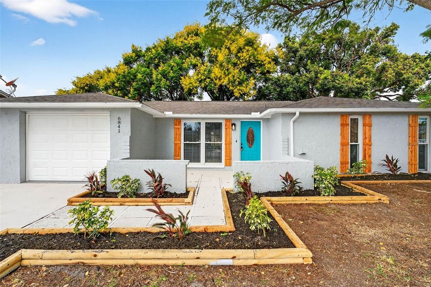 Get ready to fall in love this fully renovated home is one of Port Richey's most desirable communities. *The seller will help with closing concessions with an acceptable offer*. With a brand-new roof 2025, this stunning 3-bedroom, 2 bathrooms property offers an exceptional lifestyle in one of the city's prime locations. This home was designed with comfort in mind, with smart layout that maximizes every square foot. Enjoy the elegance of freshly laid LVP floors, which are not only beautiful but incredibly easy to maintain. The kitchen, the heart of any home, is a dream come true for cooking enthusiasts, with brand new wooden shaker style cabinets, brand-new stainless-steel appliances and brand-new quartz countertops. The fully remodeled bathrooms, with a modern design are great for relaxation. But the best part is your private back yard! Imagine those sunny Florida days, cooling off in the shade and breeze in your own space, creating unforgettable memories. This home is located in non-flood zone and was not flooded or damaged during 2024 hurricanes.  This home offers you the opportunity to live in great location, close to everything you need. World Famous Clearwater Beach is only 45 min drive! Please come and discover for yourself everything this incredible property is worth You will love it!