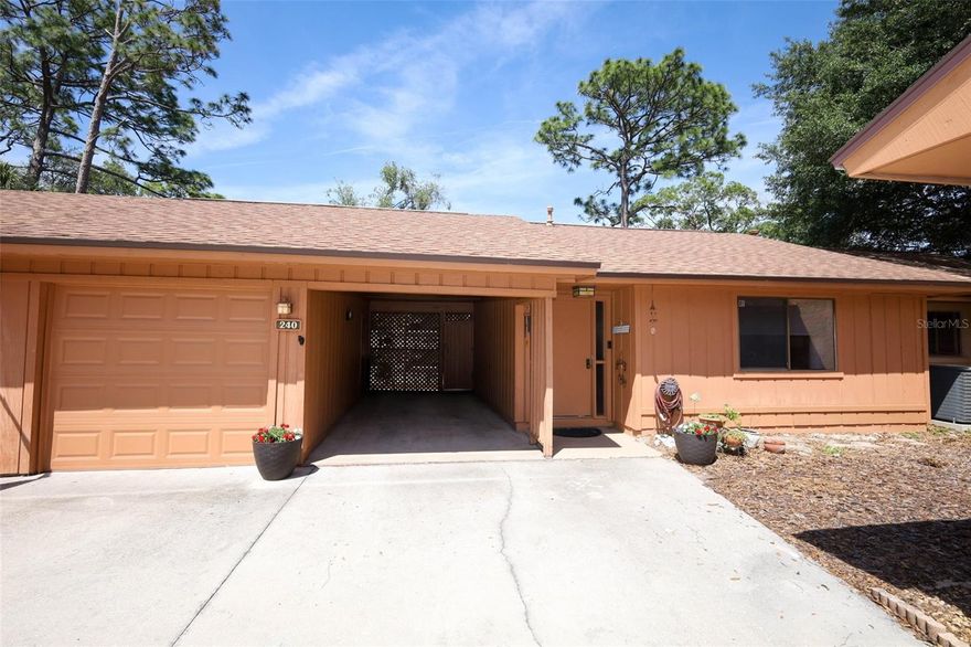 There’s something special about a home that just feels right the moment you walk in. Located in the desirable Pinetree Village section of Deer Run, this 3 bedroom, 2 bathroom home offers comfortable living with soaring 18-foot ceilings and a warm, welcoming layout that makes the space feel open and inviting. Natural light fills the main living area, while thoughtful improvements throughout give the home a fresh, well-cared-for feel. Two private patios give you extra space to enjoy your morning coffee, unwind in the evenings, add container gardens, or create cozy outdoor seating areas for relaxing and entertaining. The kitchen features upgraded cabinets and countertops, along with recent interior paint, knockdown ceiling texture, and brand new tile in the bathrooms. You’ll appreciate the convenience of inside laundry, a covered carport, and an attached one-car garage with extra room for storage. Set in a lovely, well-maintained community with a pool, pickleball courts, and basketball courts, this neighborhood is made for enjoying the Florida lifestyle. Two miles of sidewalk trails are right outside your door, and you can even walk to Sterling Park Elementary School. The location couldn’t be more convenient — close to plenty of shopping and restaurants, just minutes from Winter Park, and with easy access to State Road 417 for an easy commute. Comfortable, inviting, and easy to love — this is the kind of home that simply fits your life.